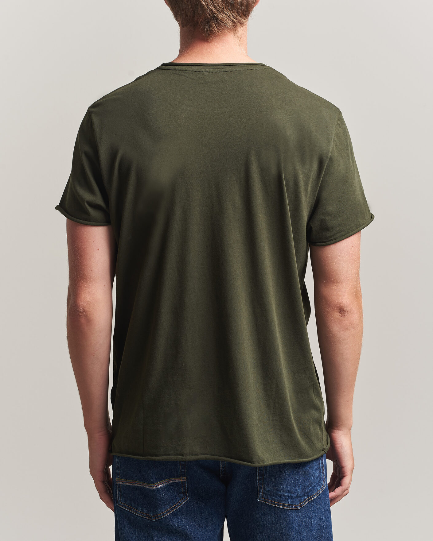 Men | T-Shirts | Filippa K | Roll Neck Crew Neck T-Shirt Night Green