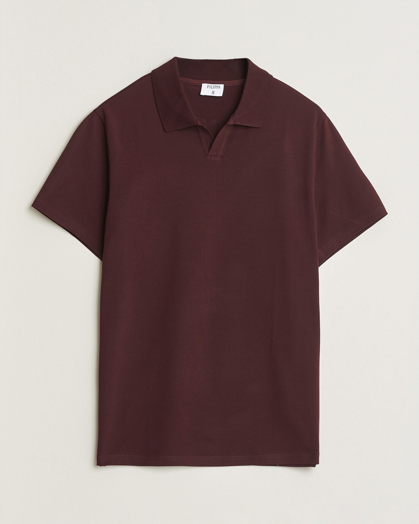 Men | Polo Shirts | Filippa K | Soft Lycra Polo T-Shirt Dark Burgundy