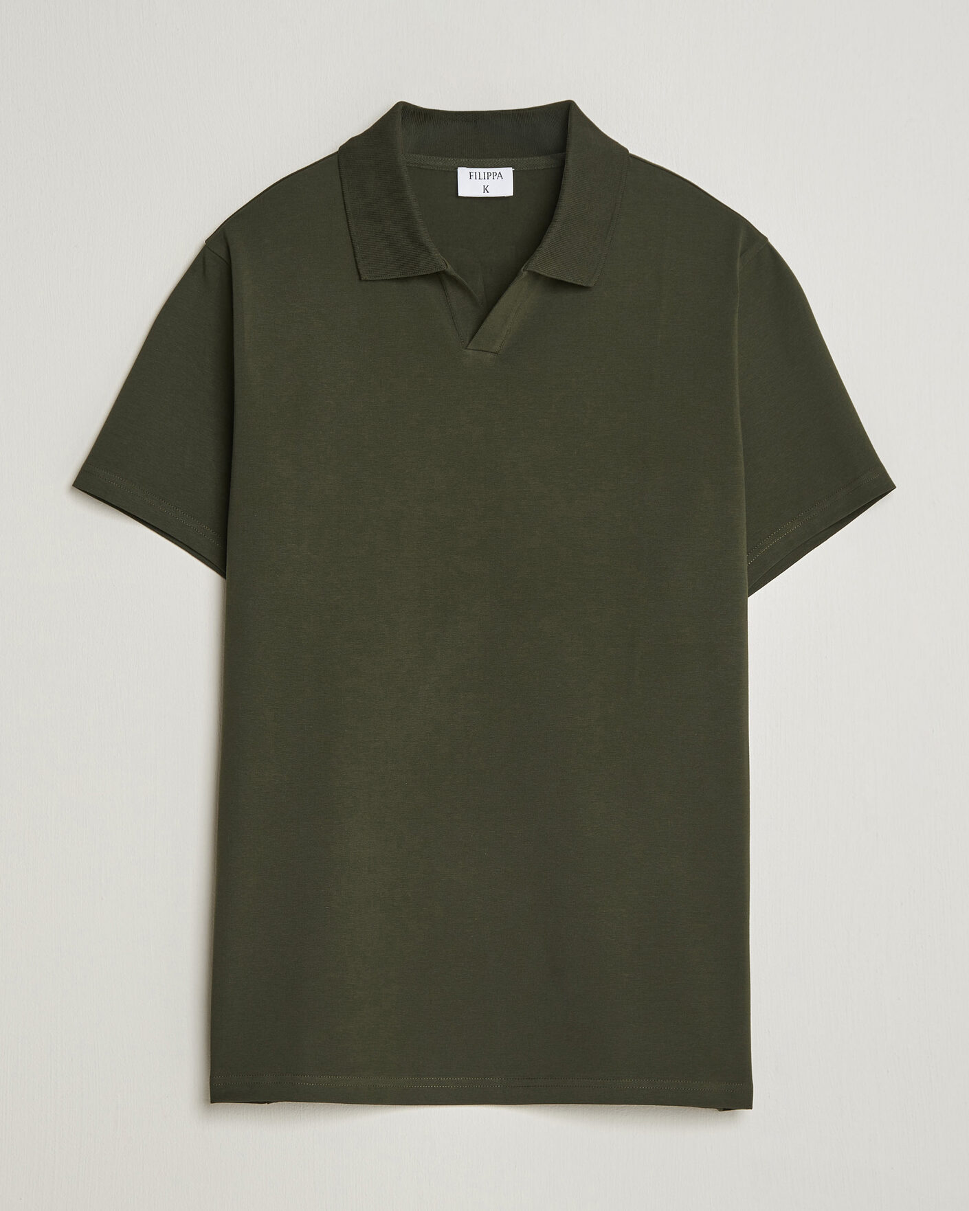 Men | Polo Shirts | Filippa K | Soft Lycra Polo T-Shirt Night Green