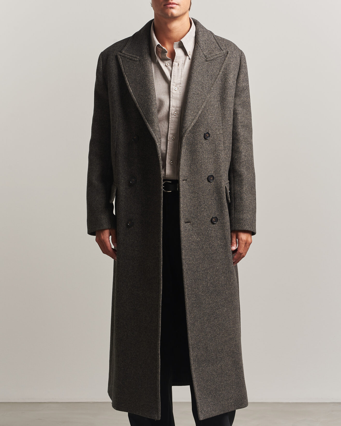 Men | Coats & Jackets | Filippa K | Damian Wool Twill Coat Driftwood