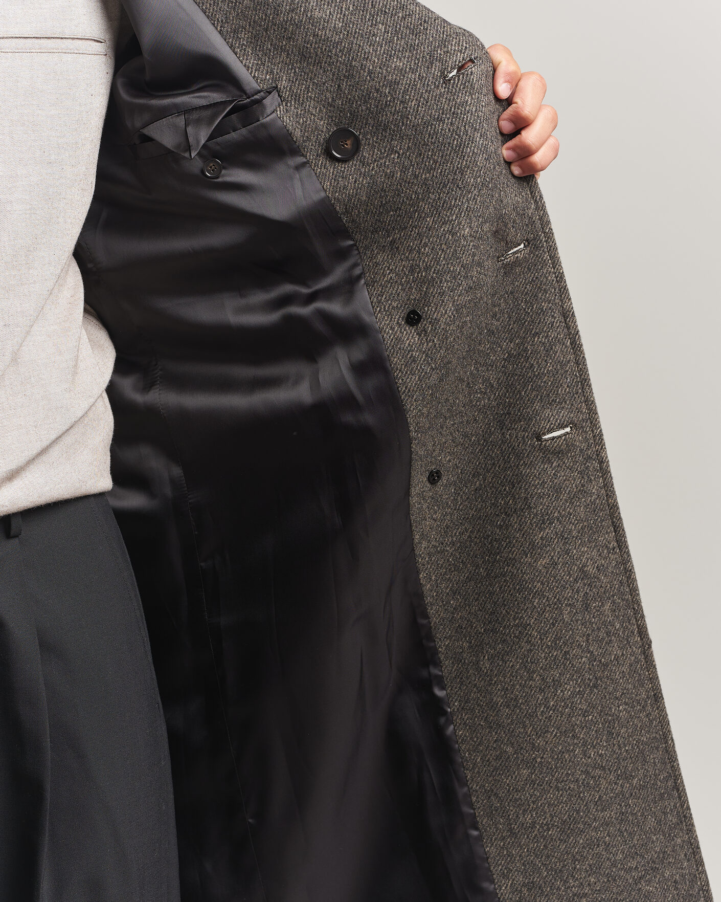 Men | Coats & Jackets | Filippa K | Damian Wool Twill Coat Driftwood