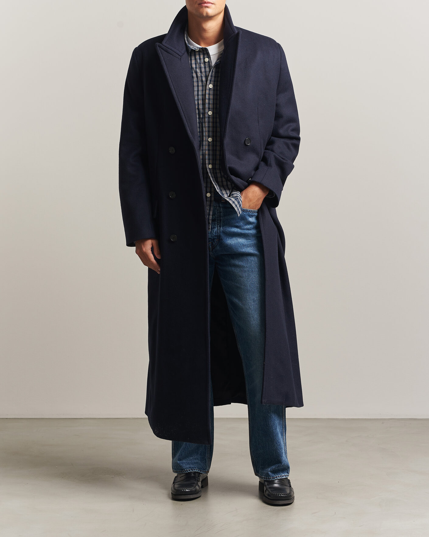 Men | Coats & Jackets | Filippa K | Damian Wool Coat French Navy