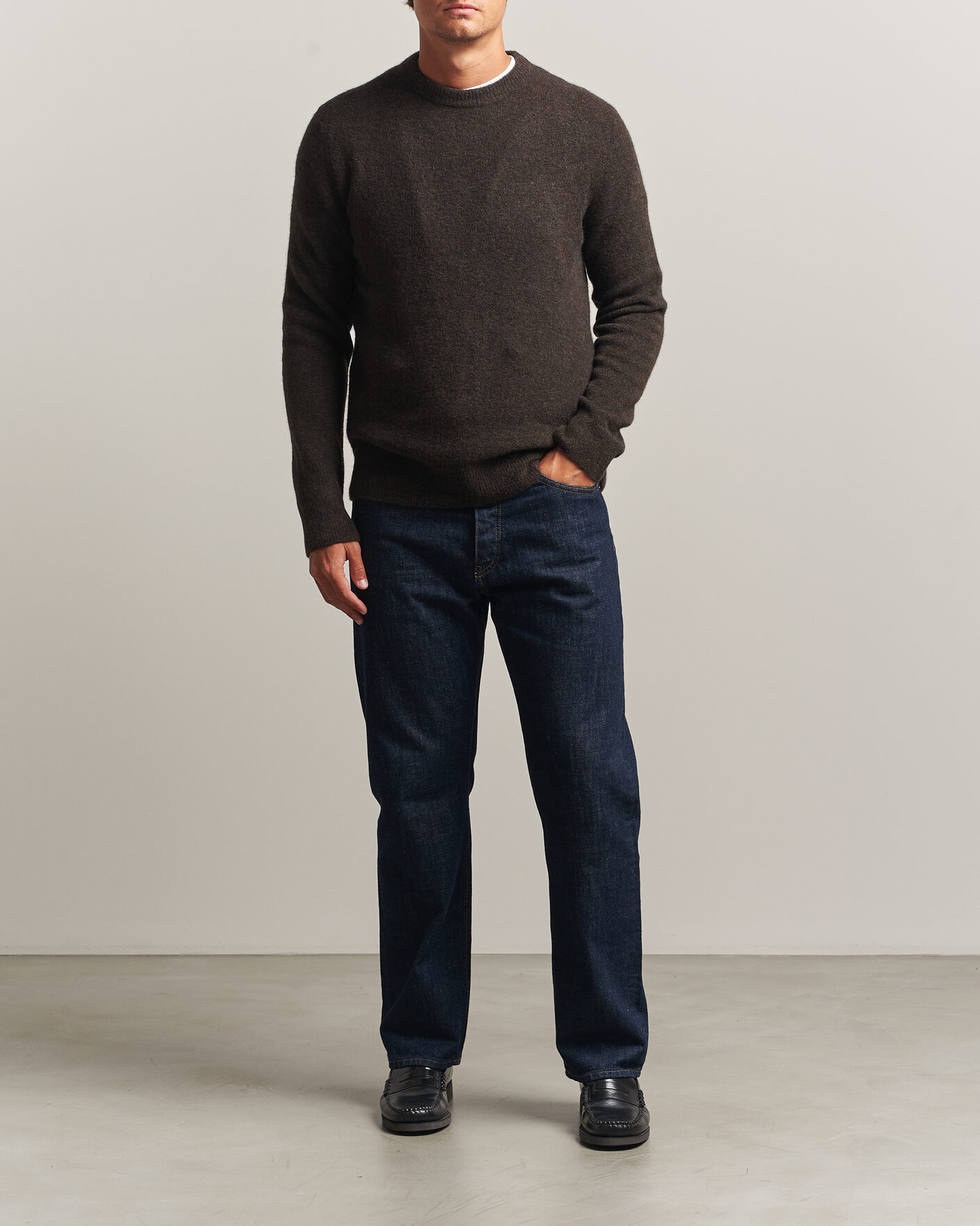 Men | Sweaters & Knitwear | Filippa K | Yak Knitted Sweater Golden Brown