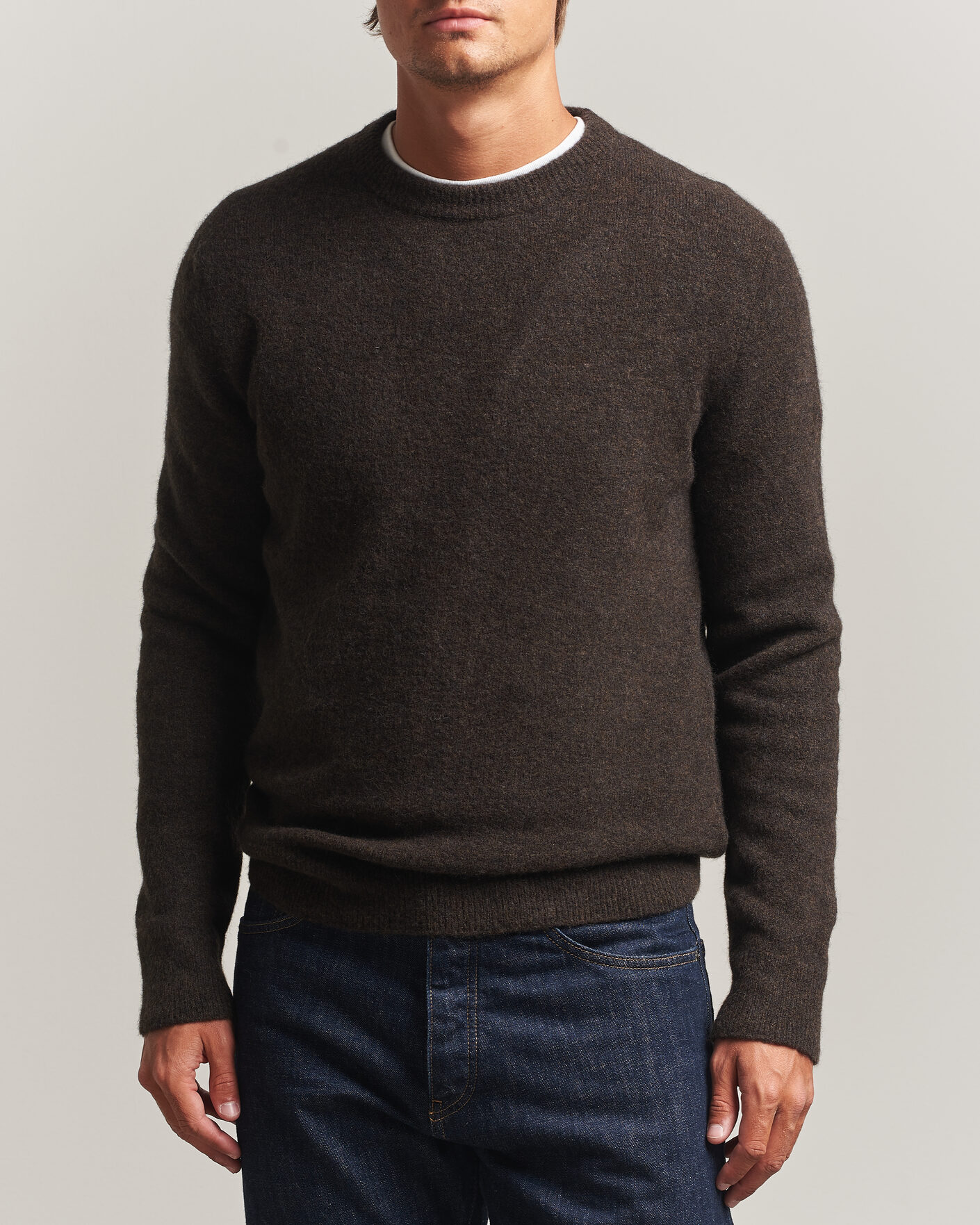 Men | Sweaters & Knitwear | Filippa K | Yak Knitted Sweater Golden Brown