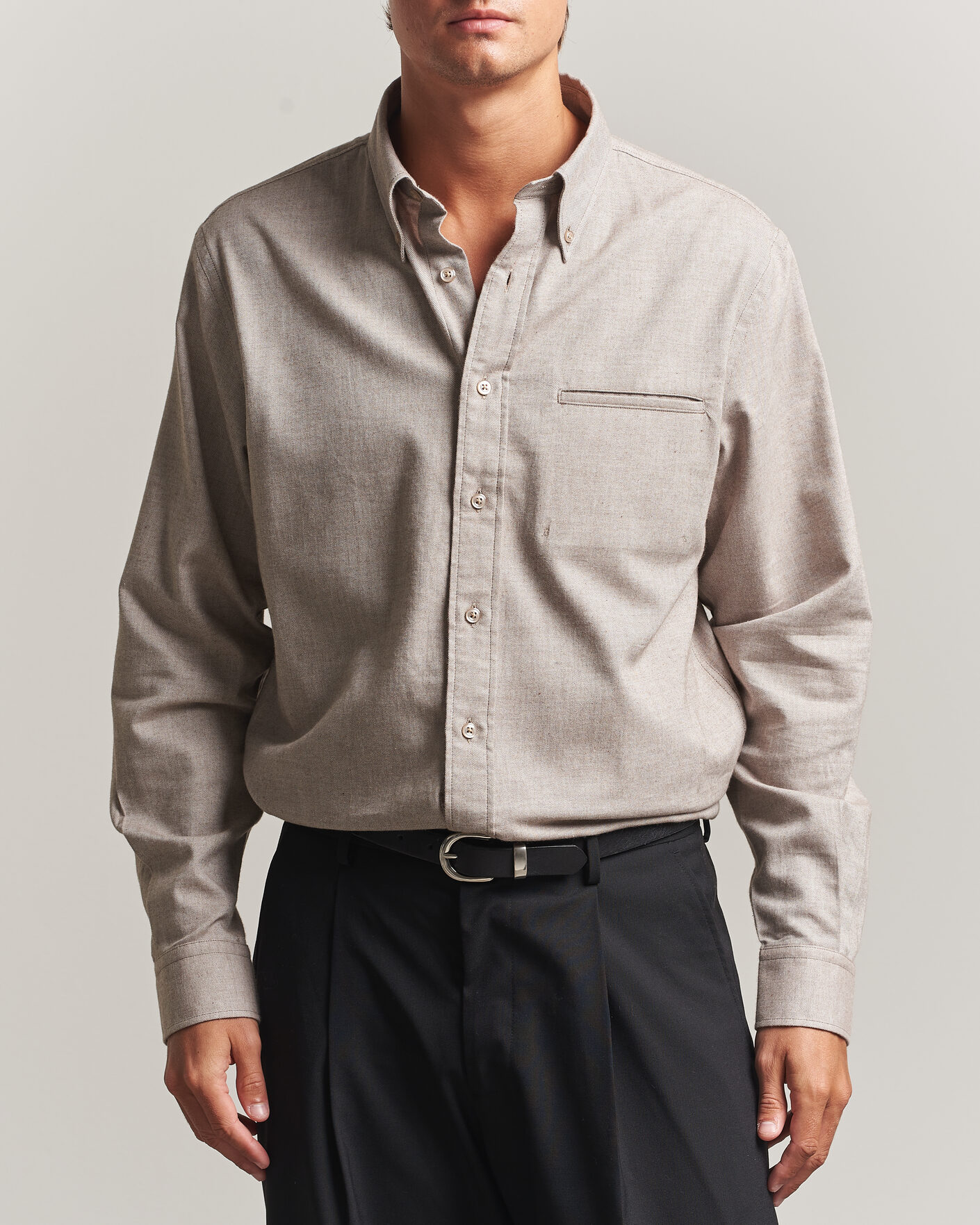 Men | Shirts | Filippa K | Zack Flannel Shirt Mid Brown