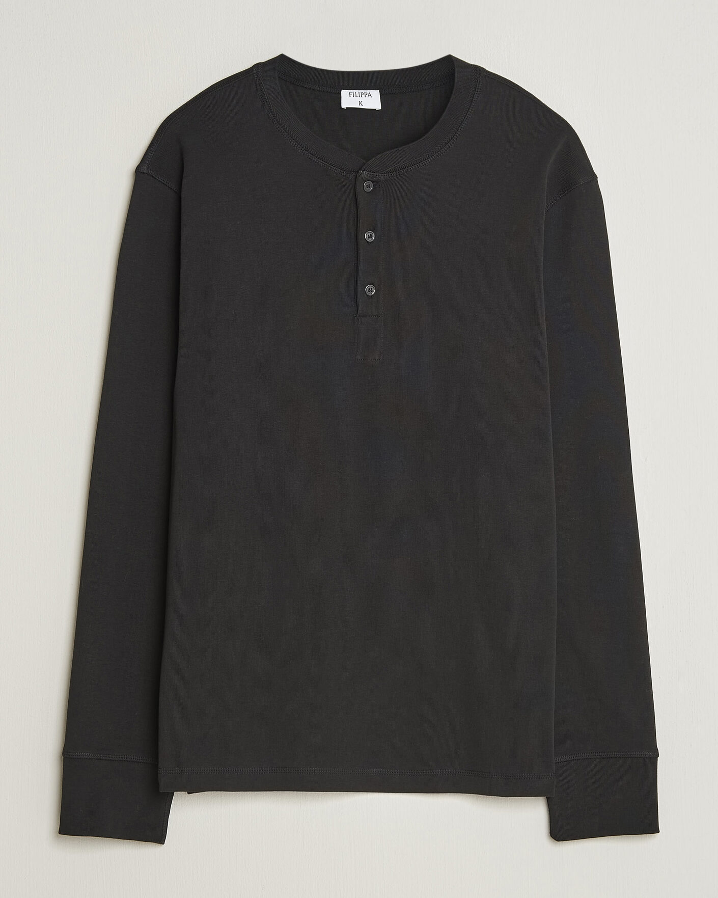 Men | Sweaters & Knitwear | Filippa K | Cotton Rib Henley Black
