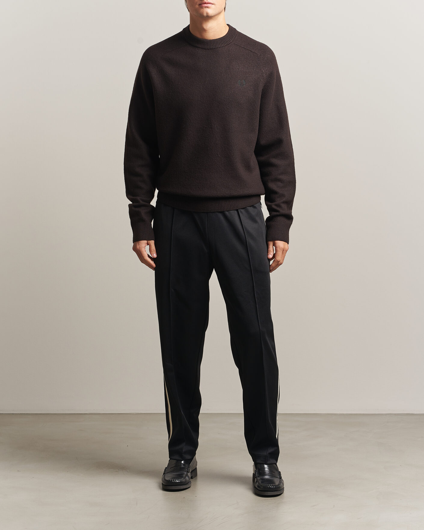 Men | Trousers | Fred Perry | Tipped Taped Track Pants Black