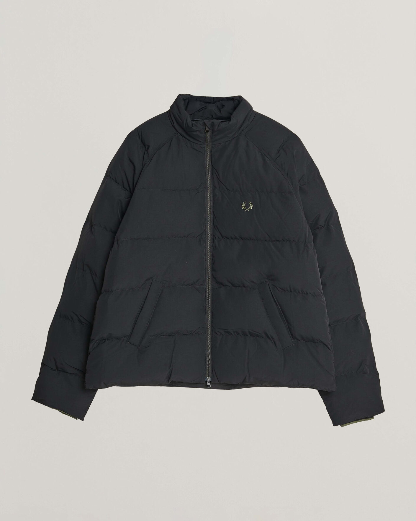 Men | Coats & Jackets | Fred Perry | Raglan Sleeve Padded Jacket Black