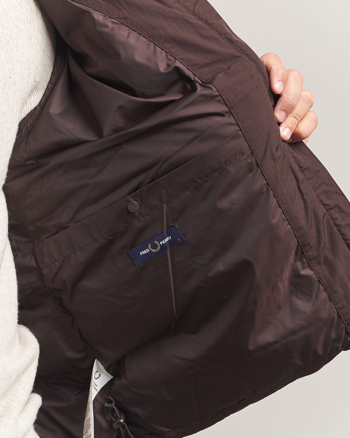 Men | Coats & Jackets | Fred Perry | Raglan Sleeve Padded Jacket Rich Brown