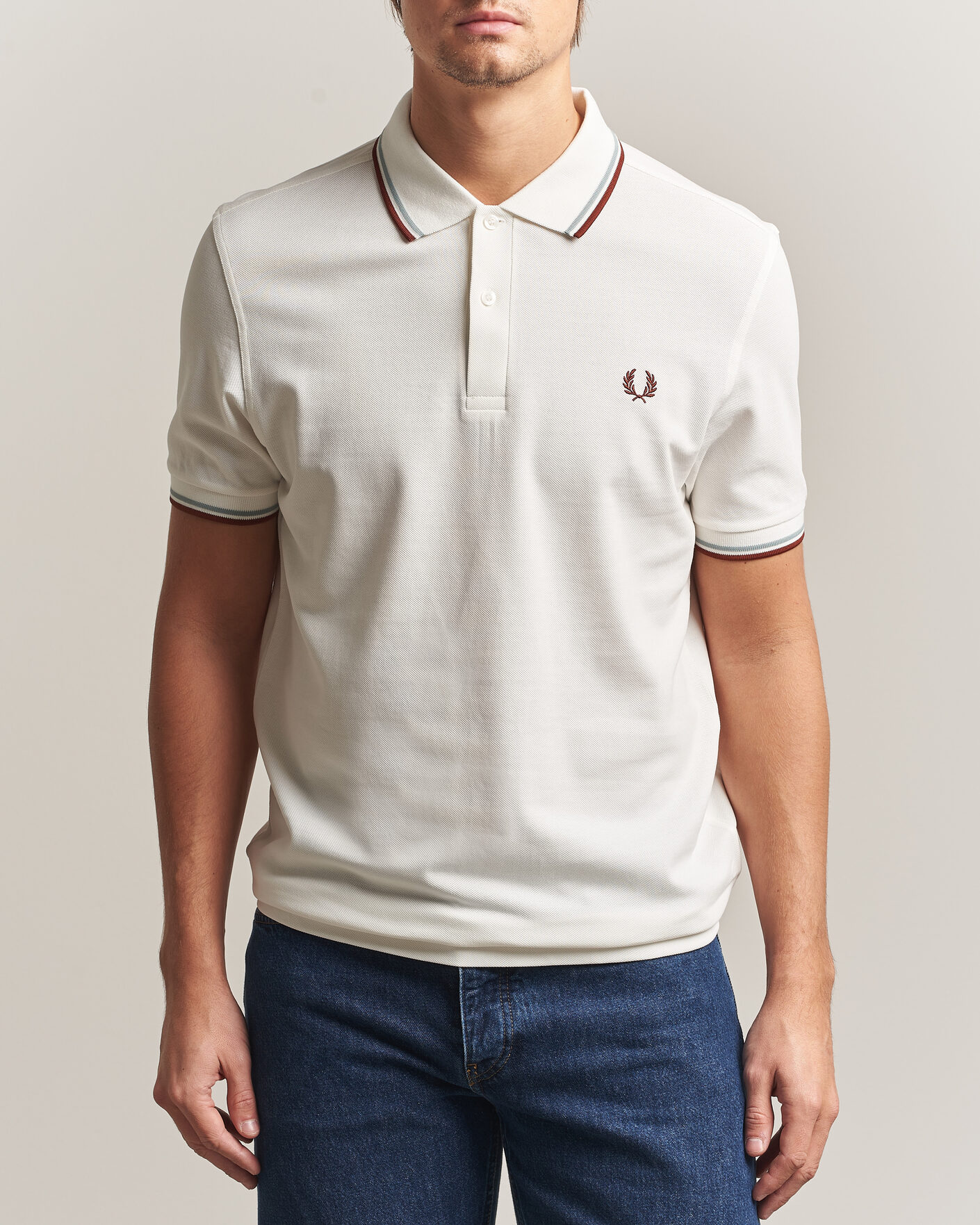 Men | Polo Shirts | Fred Perry | Twin Tipped Polo Shirt Ecru