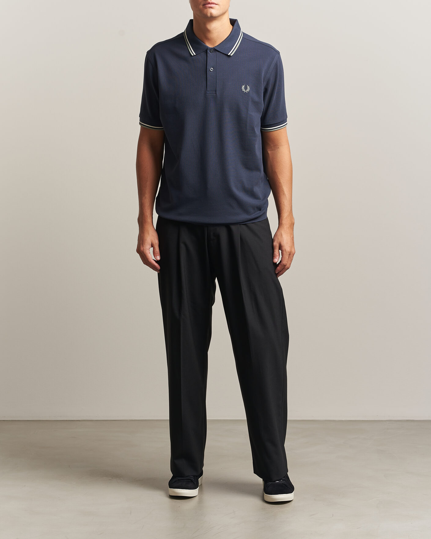 Men | Polo Shirts | Fred Perry | Twin Tipped Polo Shirt Dark Airforce