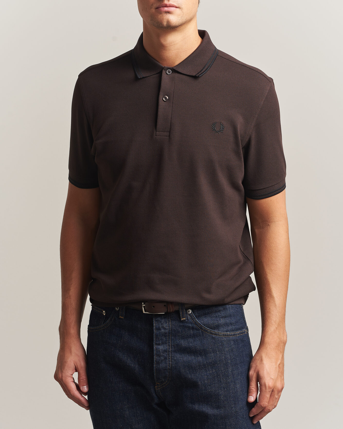 Men | Polo Shirts | Fred Perry | Twin Tipped Polo Shirt Rich Brown
