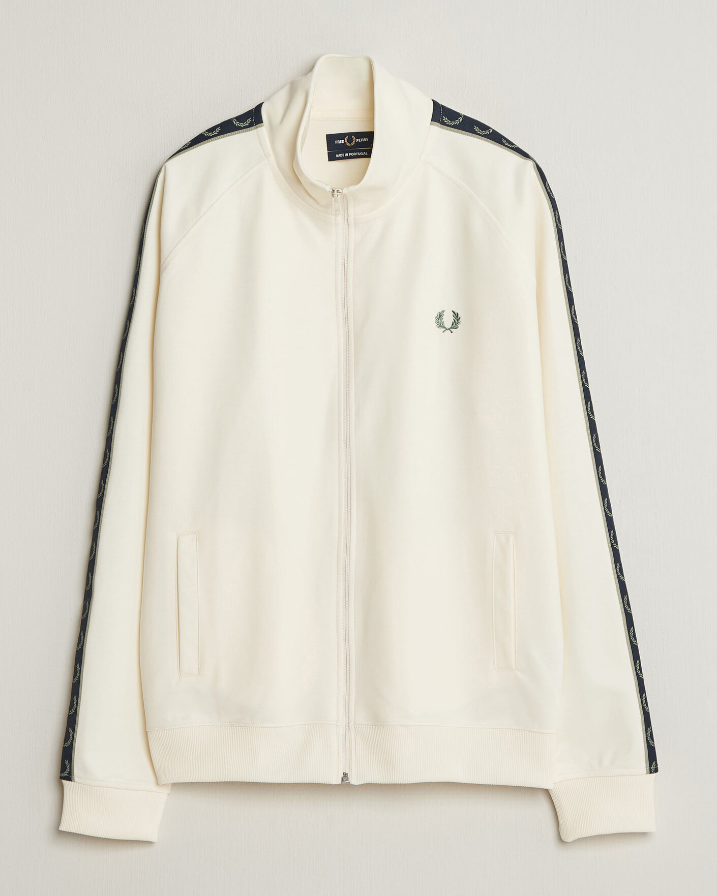 Fred Perry Taped Track Jacket Ecru at CareOfCarl.com