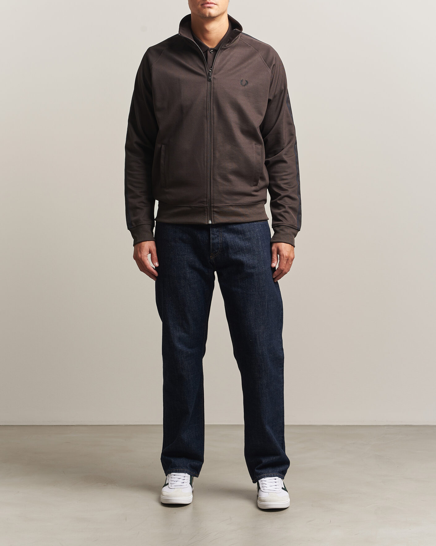 Fred Perry Taped Track Jacket Rich Brown at CareOfCarl.com