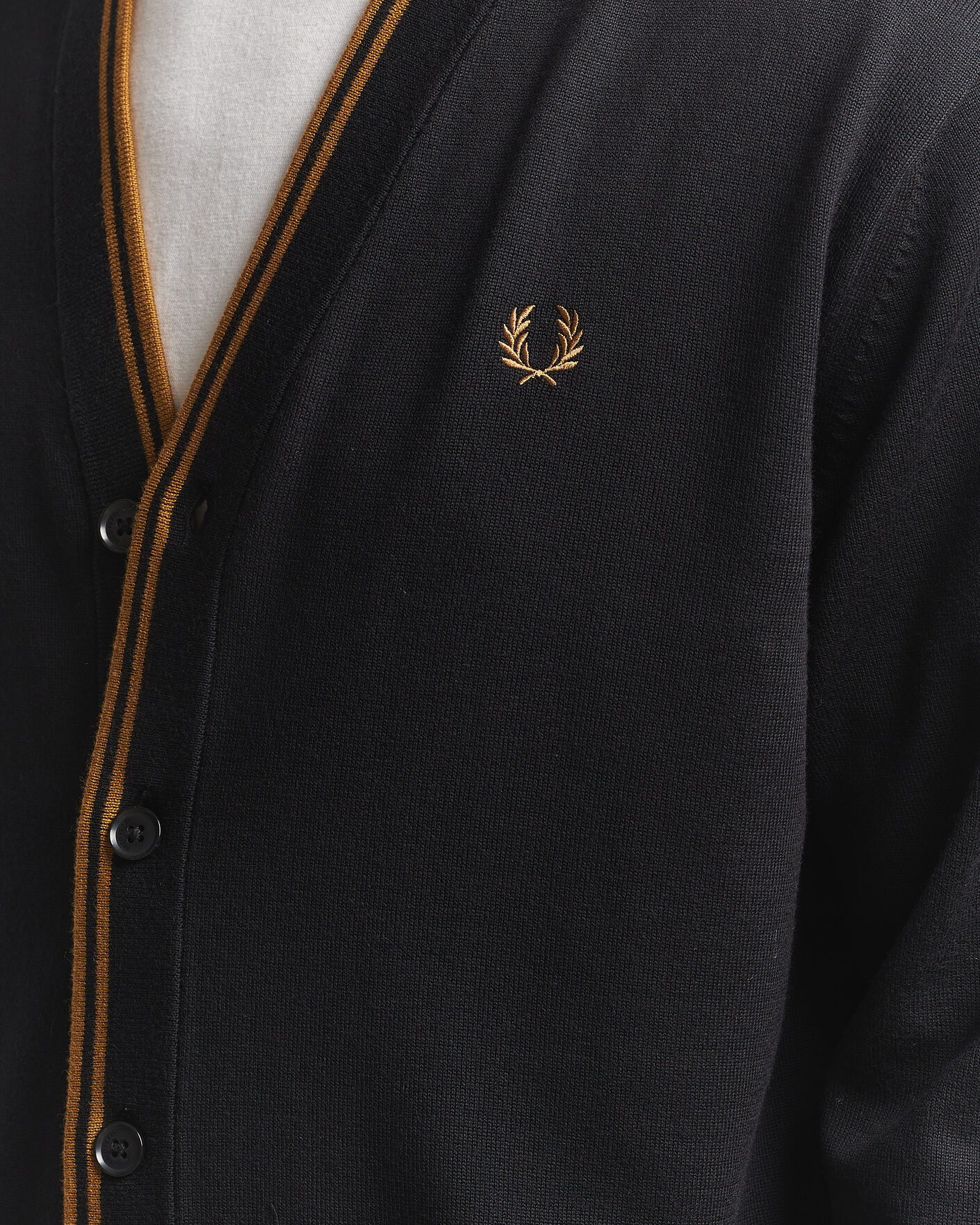 Men | Sweaters & Knitwear | Fred Perry | Classic Knitted Cardigan Black