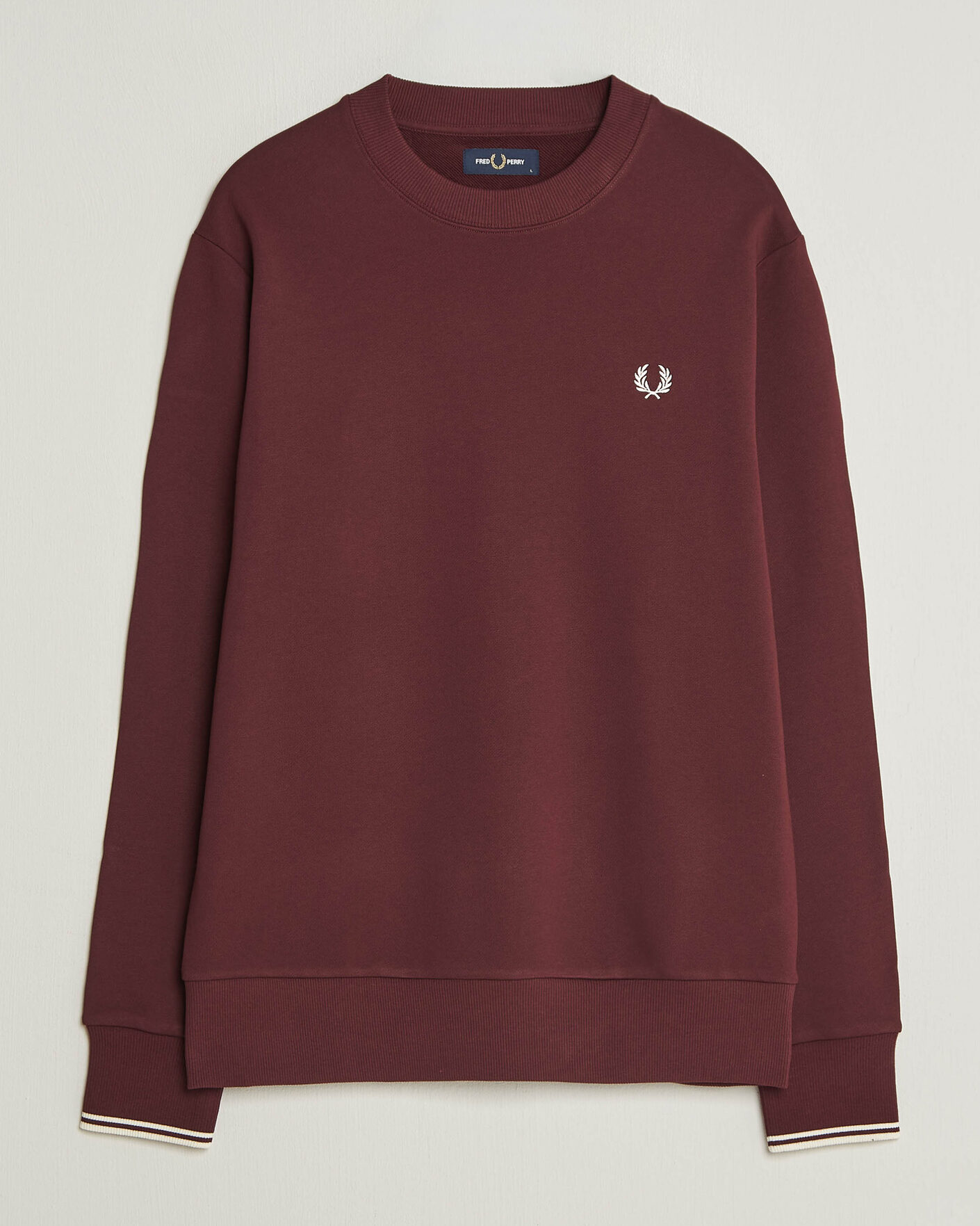 Men | Sweaters & Knitwear | Fred Perry | Crew Neck Sweatshirt Oxblood