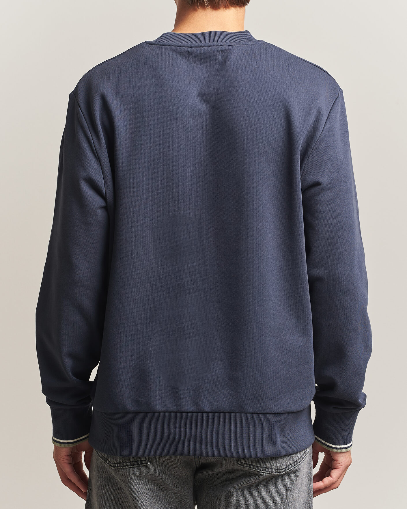 Men | Sweaters & Knitwear | Fred Perry | Crew Neck Sweatshirt Dark Airforce
