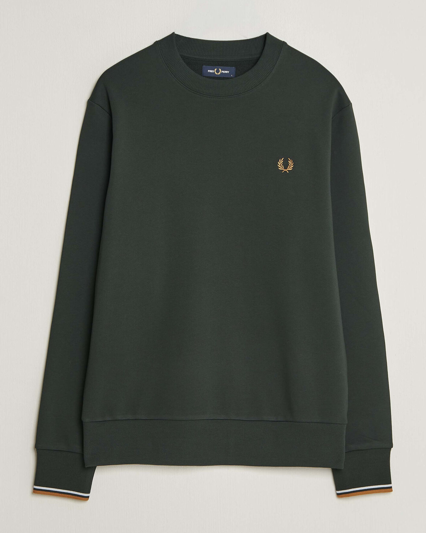 Men | Sweaters & Knitwear | Fred Perry | Crew Neck Sweatshirt Night Green