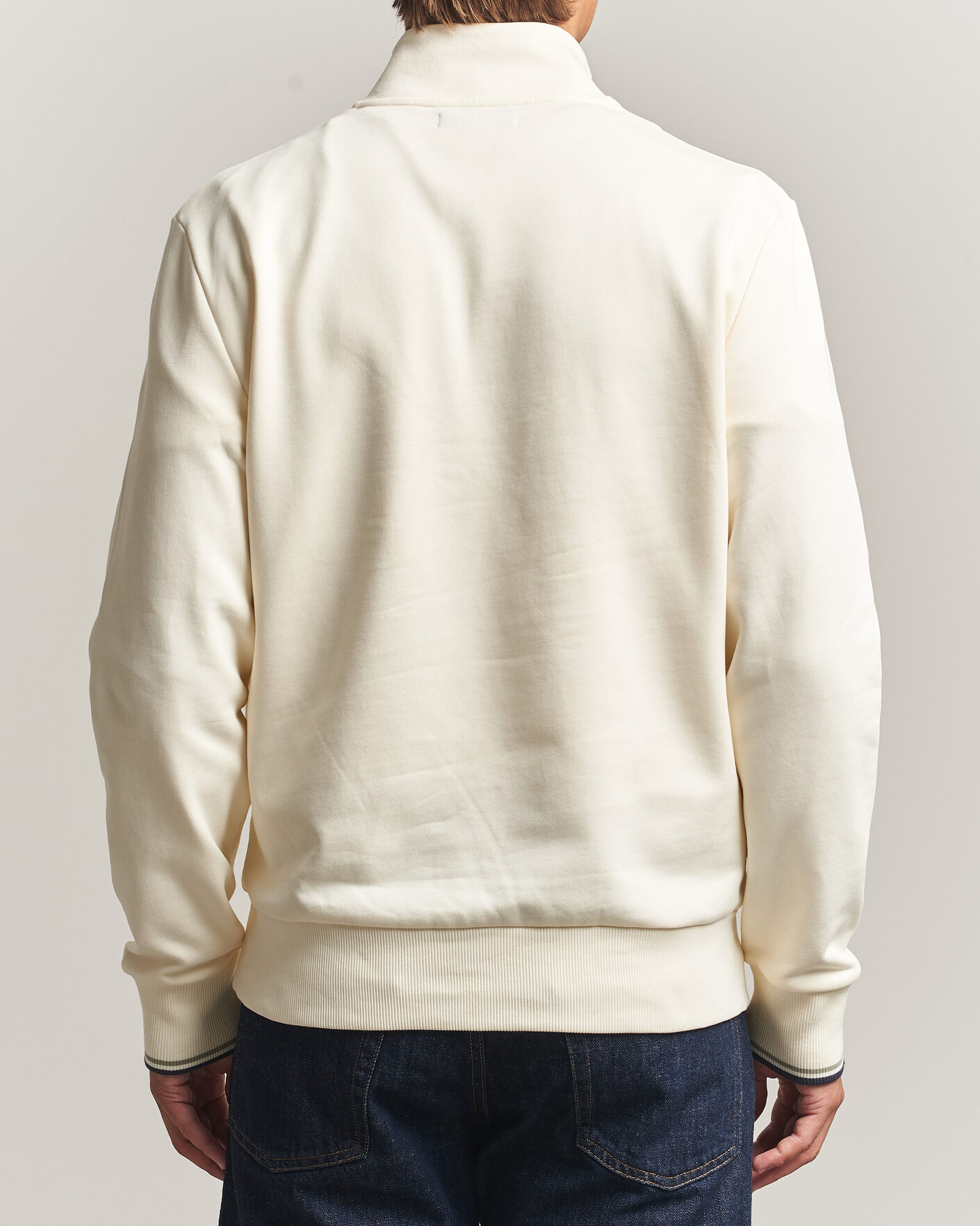Men | Sweaters & Knitwear | Fred Perry | Half Zip Sweatshirt Ecru