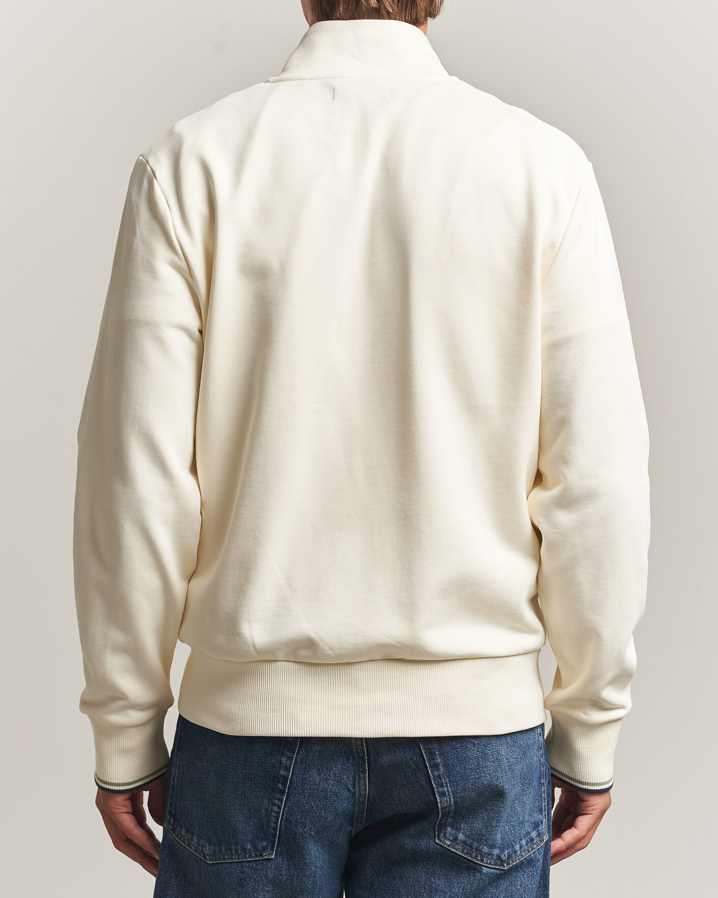 Men | Sweaters & Knitwear | Fred Perry | Full Zip Sweatshirt Ecru