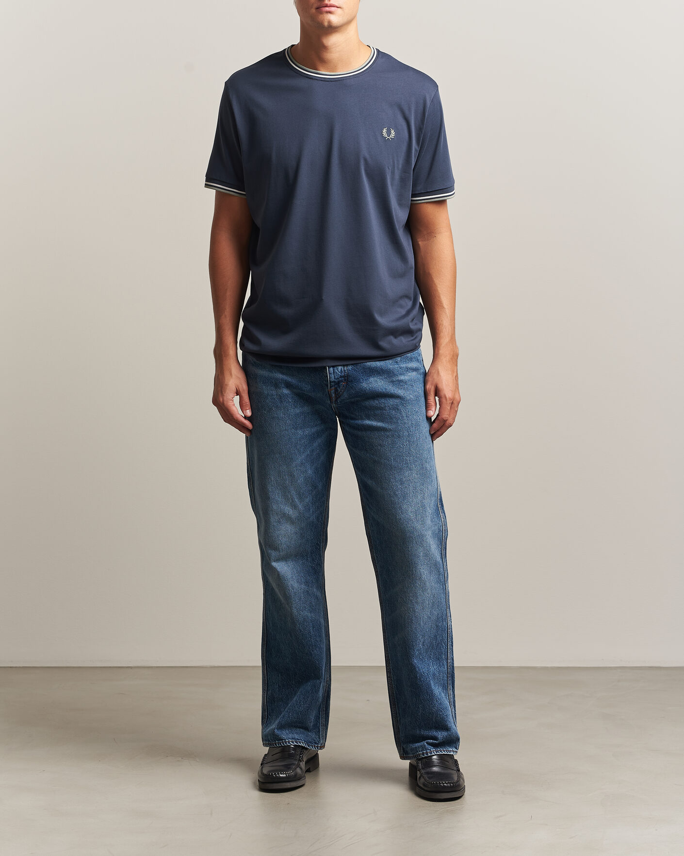 Men | T-Shirts | Fred Perry | Twin Tipped T-Shirt Dark Airforce
