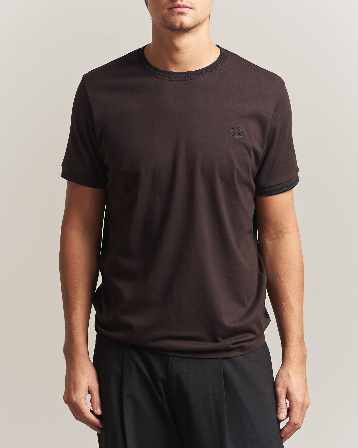 Men | T-Shirts | Fred Perry | Twin Tipped T-Shirt Rich Brown