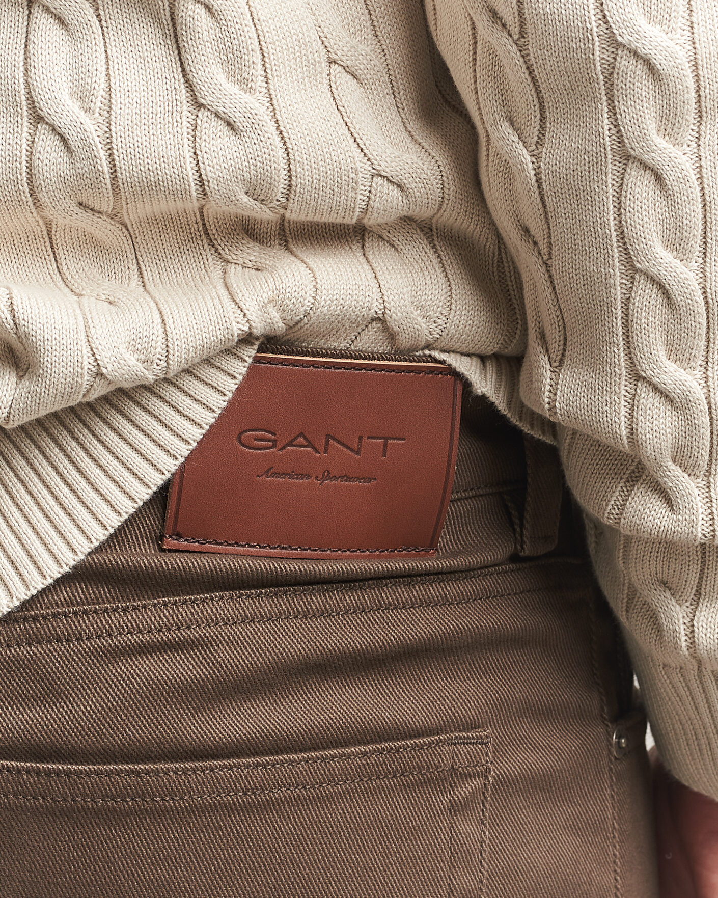 Men | Trousers | Gant | Regular Fit Soft Twill 5-Pocket Pants Shadow Brown
