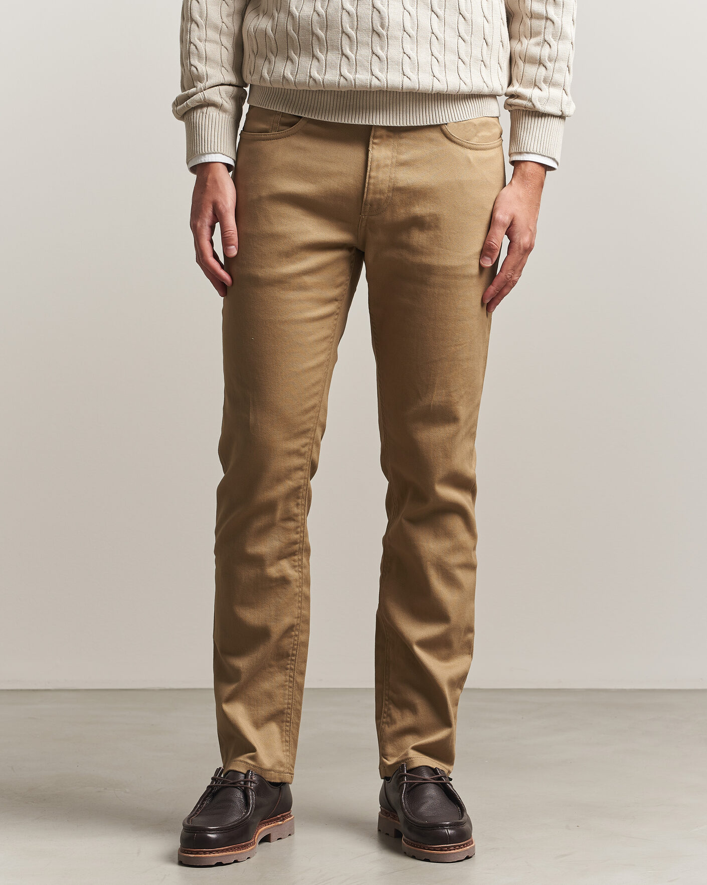 Men | Trousers | Gant | Regular Fit Soft Twill 5-Pocket Pants Light Taupe