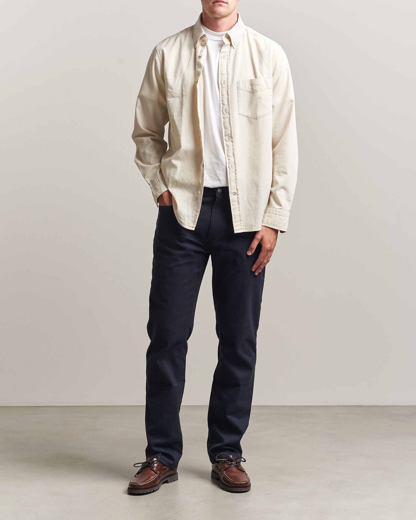 Men | Trousers | Gant | Regular Fit Soft Twill 5-Pocket Pants Evening Blue