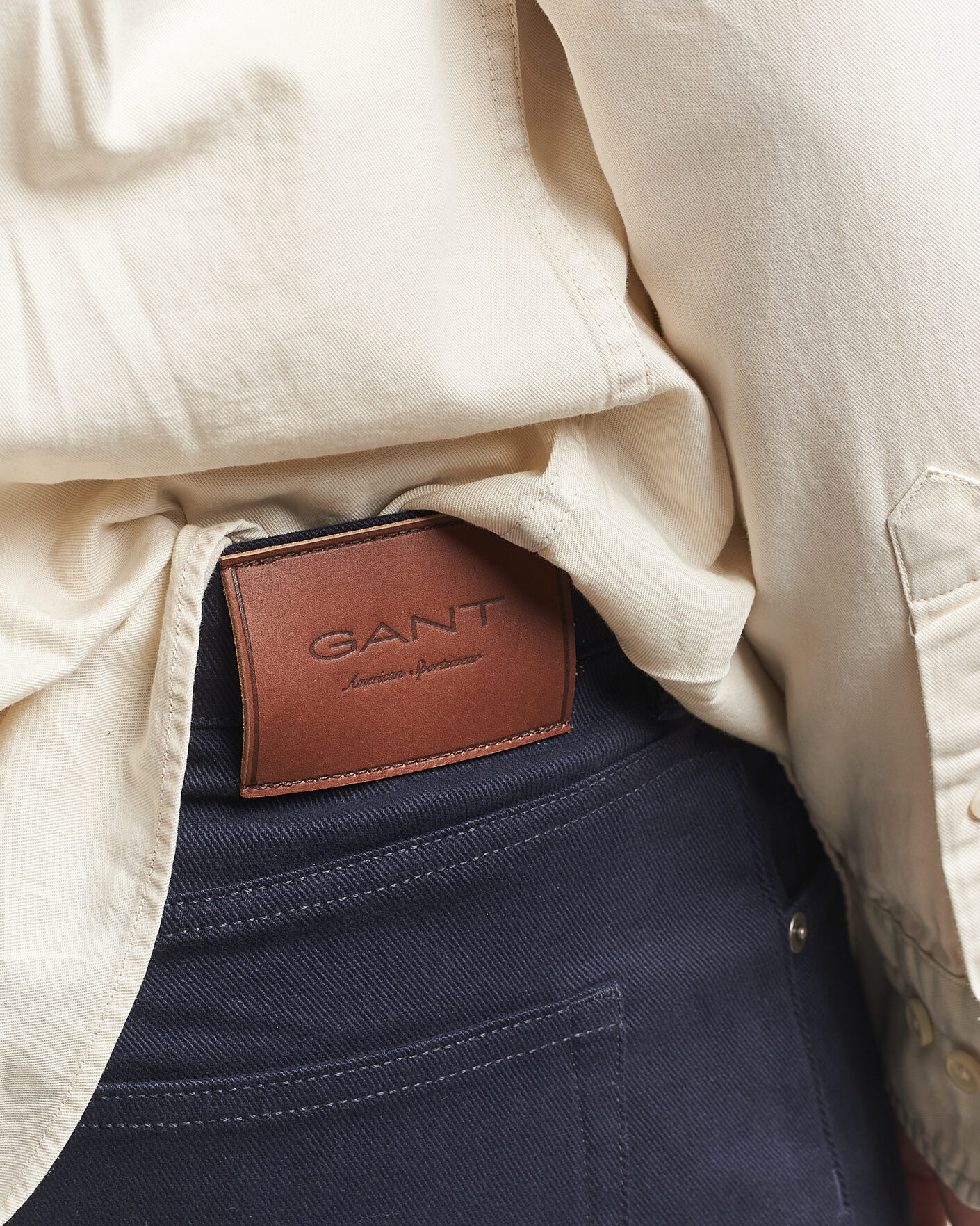 Men | Trousers | Gant | Regular Fit Soft Twill 5-Pocket Pants Evening Blue