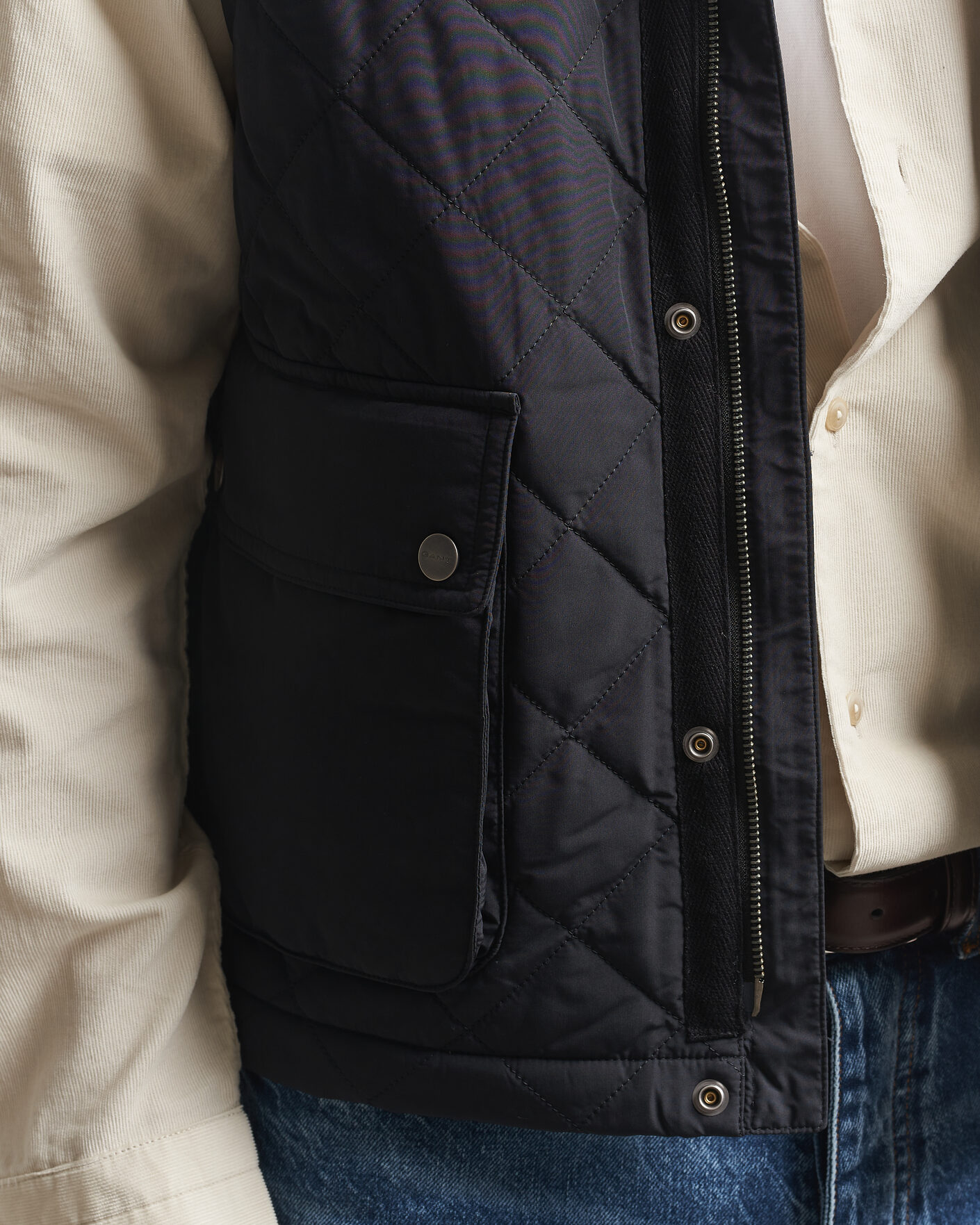 Men | Gilets | Gant | Classic Quilted Vest Black