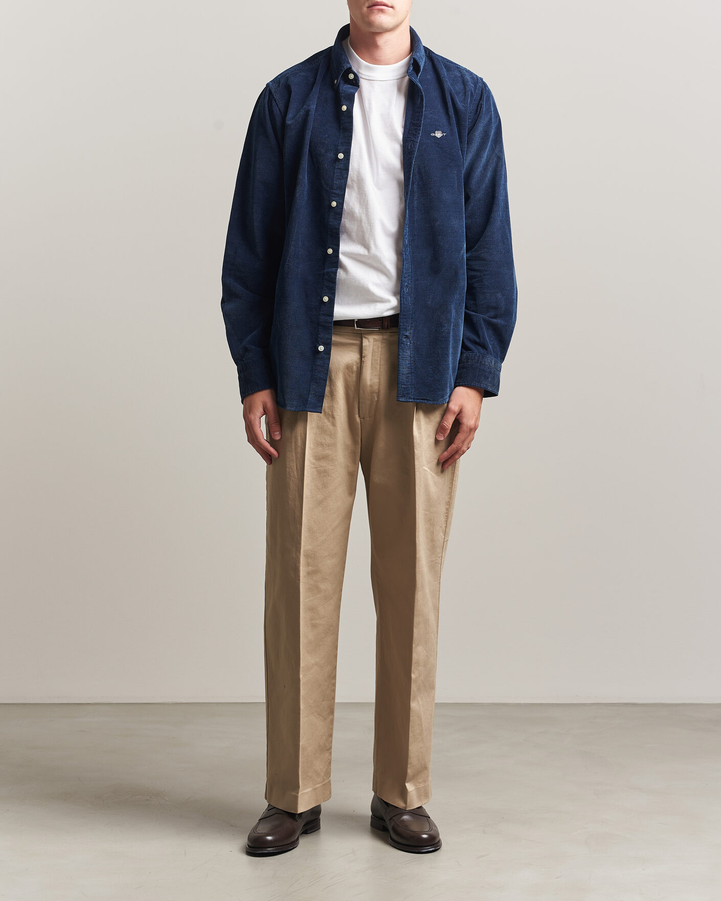 Men | Shirts | Gant | Indigo Corduroy Shirt Dark Blue