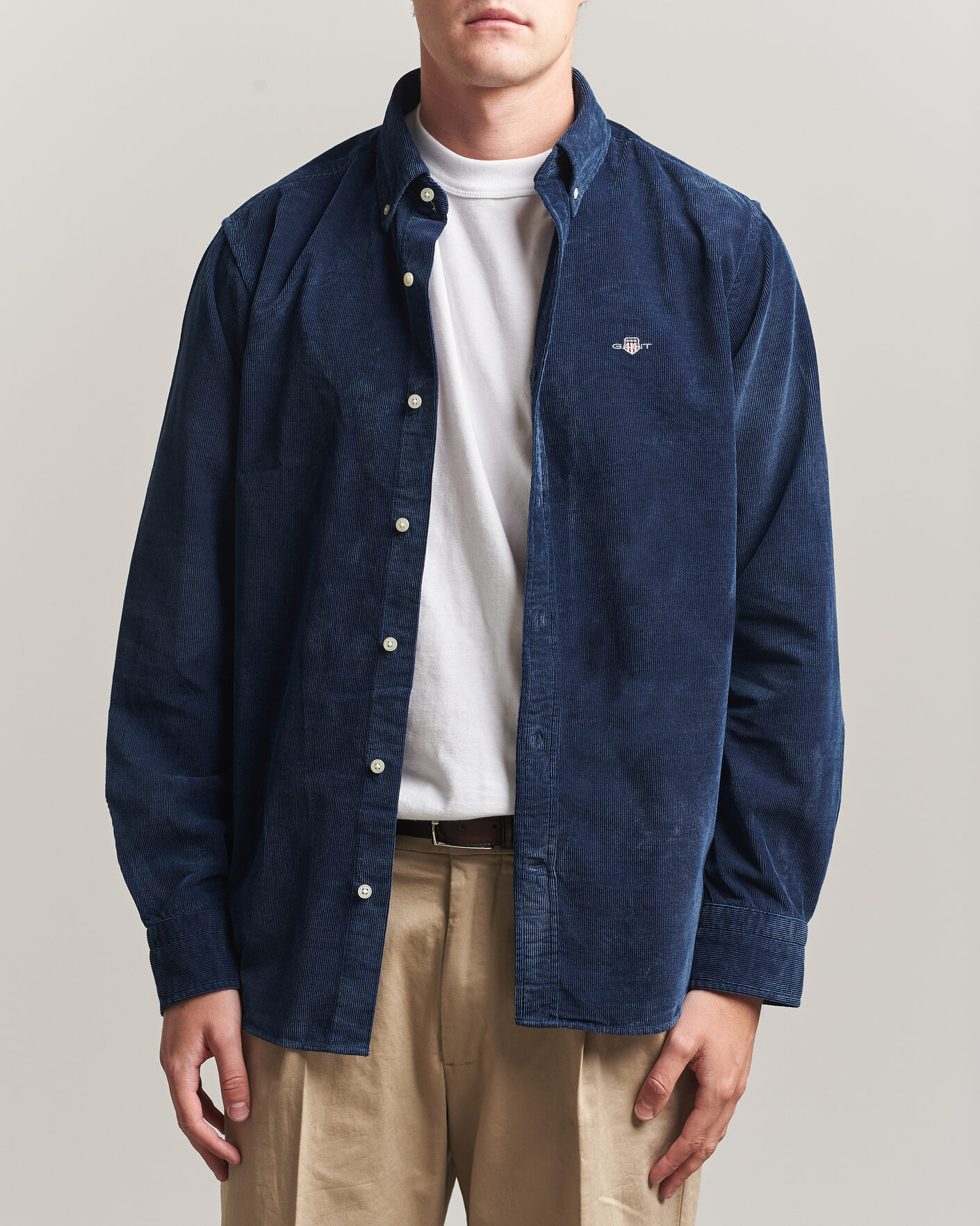 Men | Shirts | Gant | Indigo Corduroy Shirt Dark Blue