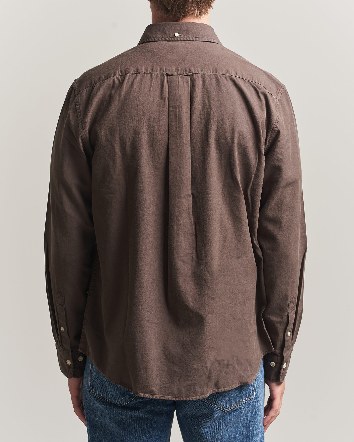 Men | Shirts | Gant | Regular Fit Garment Dyed Twill Shirt Shadow Brown