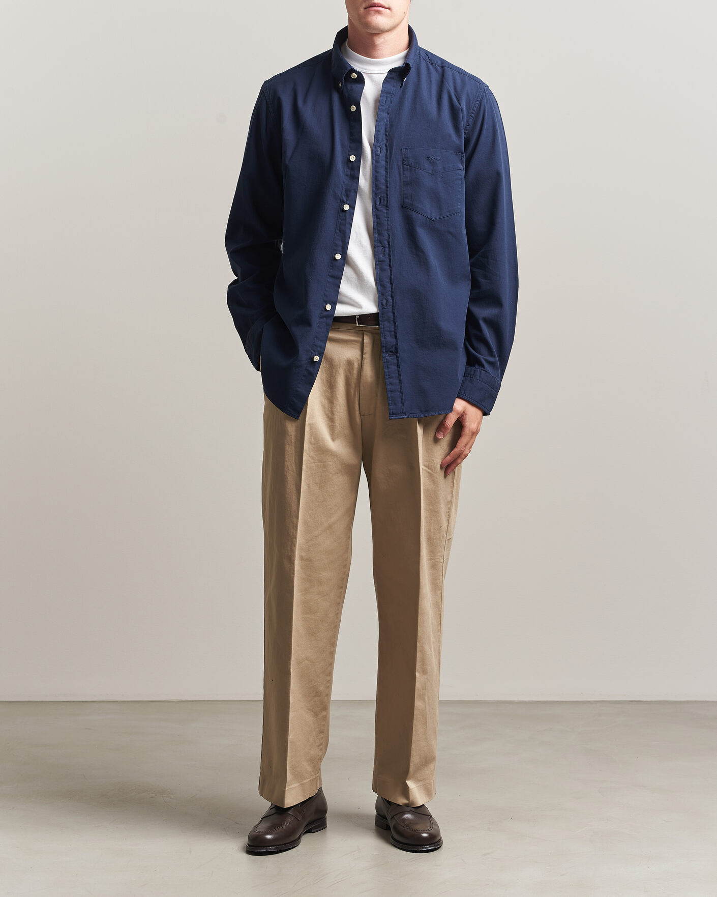 Men |  | Gant | Regular Fit Garment Dyed Twill Shirt Evening Blue