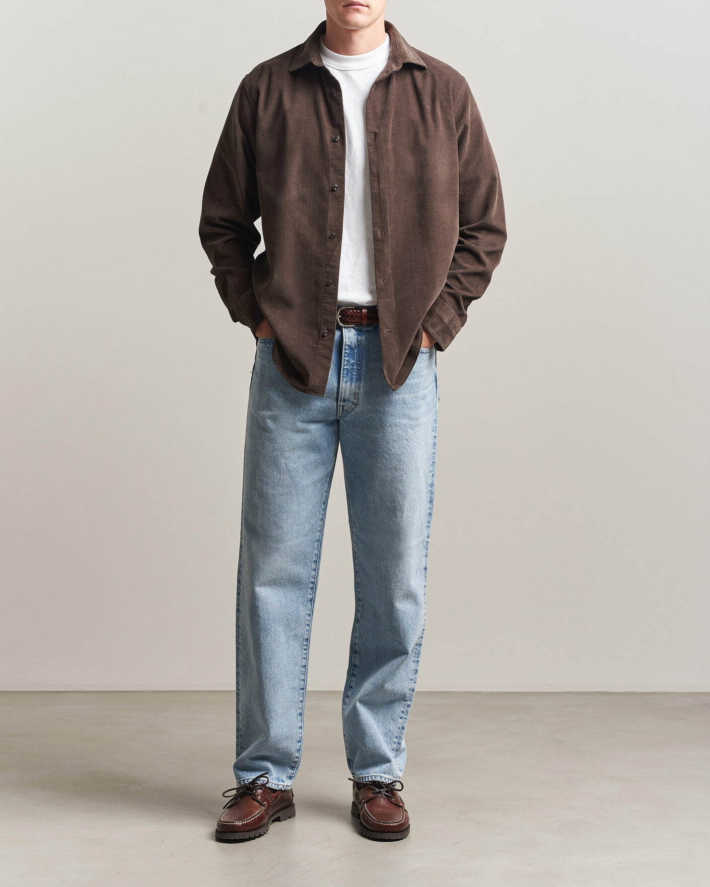 Men | Shirts | Gant | Regular Fit Baby Cord Shirt Shadow Brown