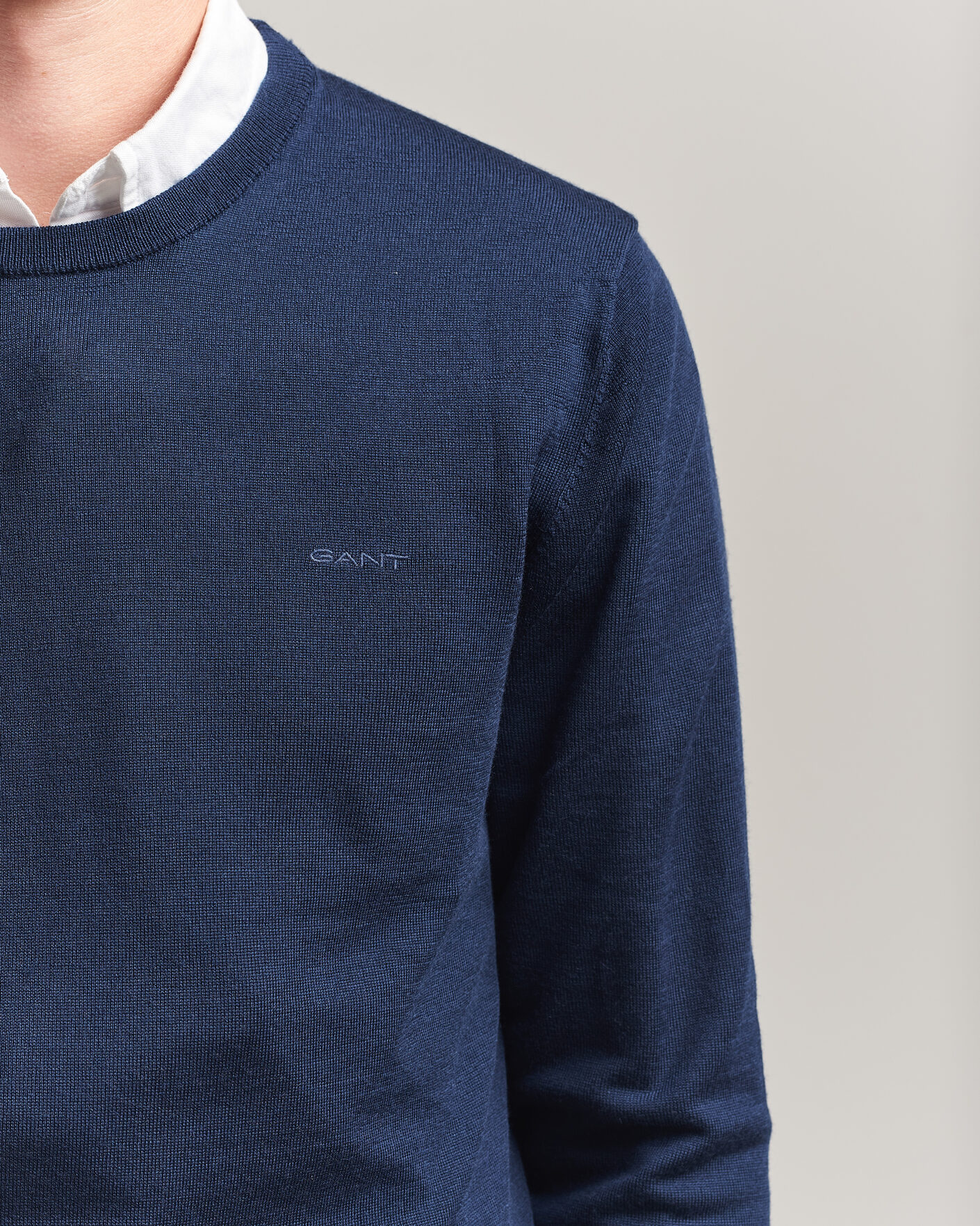 Men | Sweaters & Knitwear | Gant | Extrafine Merino Knitted Crew Neck Marine