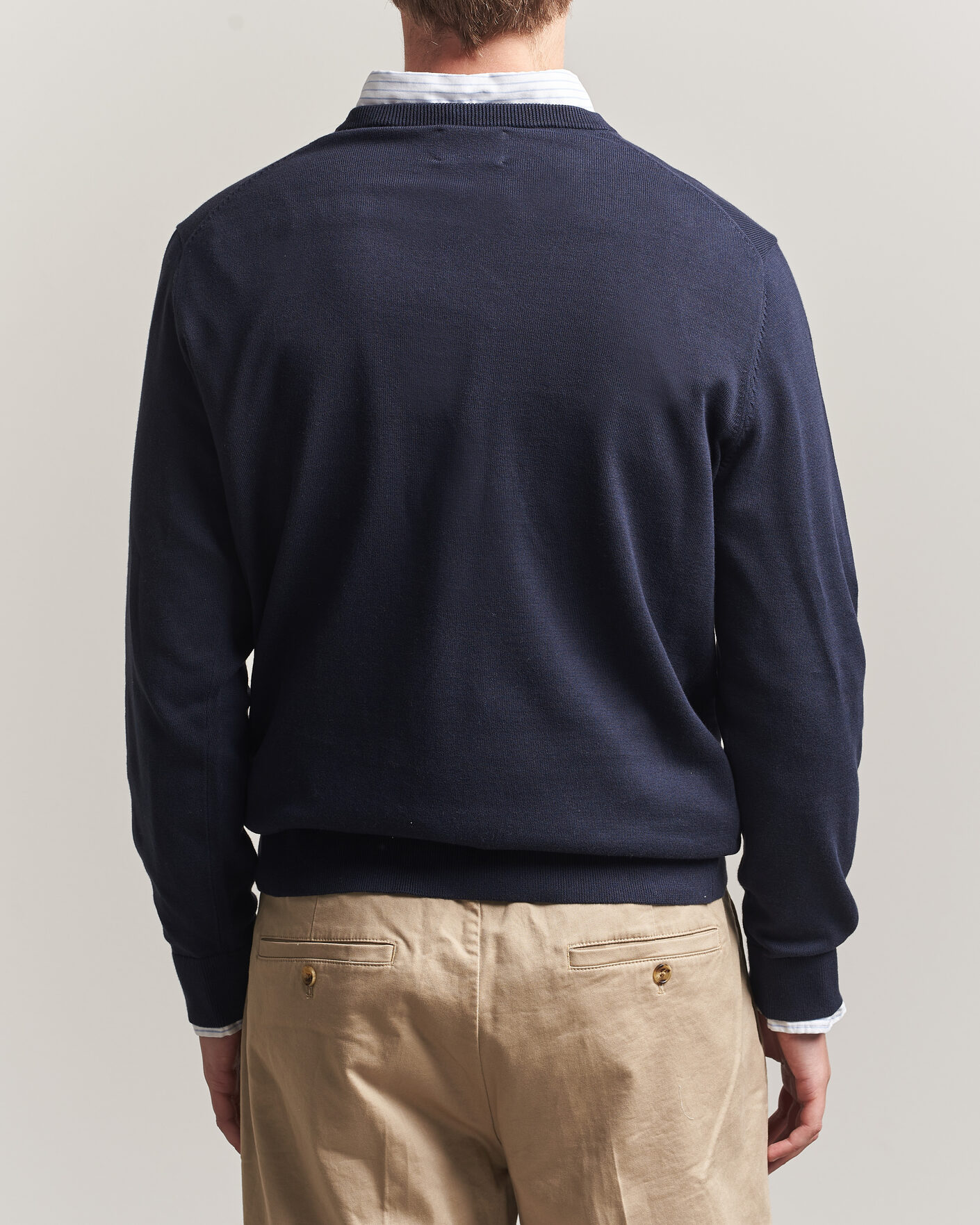 Men | Sweaters & Knitwear | Gant | Classic Cotton V-Neck Evening Blue