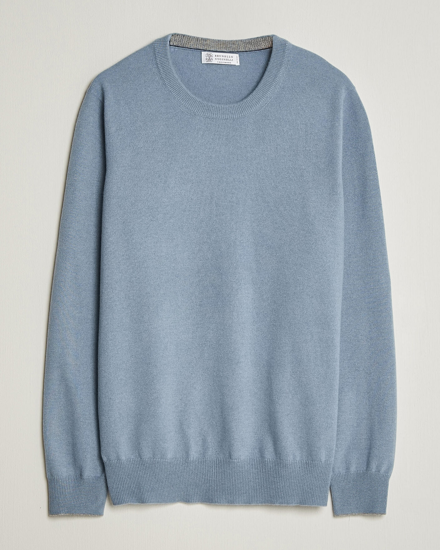 Brunello Cucinelli 2 Ply Cashmere Pullover Denim Blue at