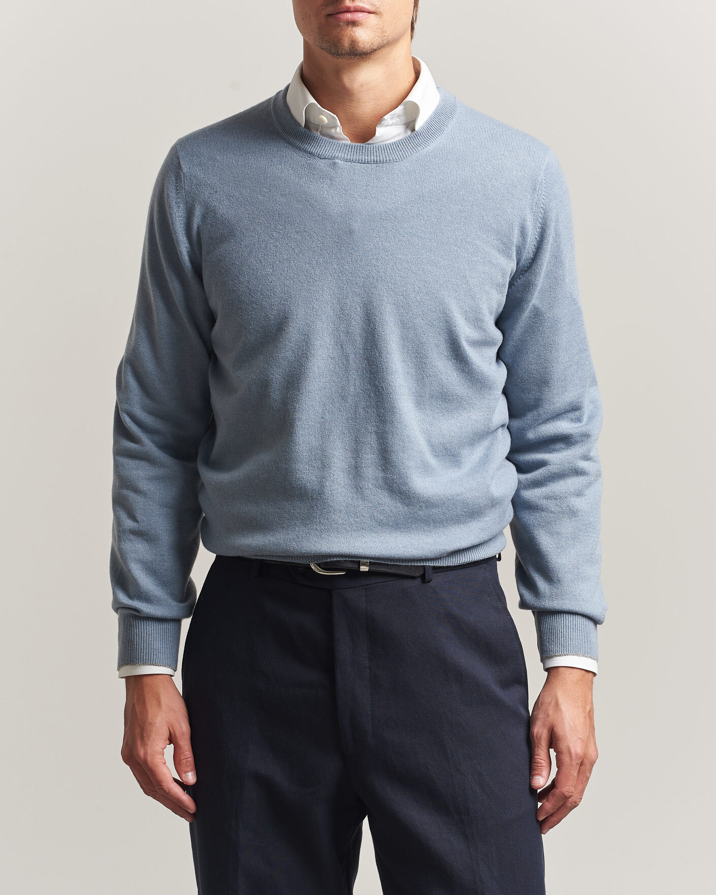 Brunello Cucinelli 2 Ply Cashmere Pullover Denim Blue at