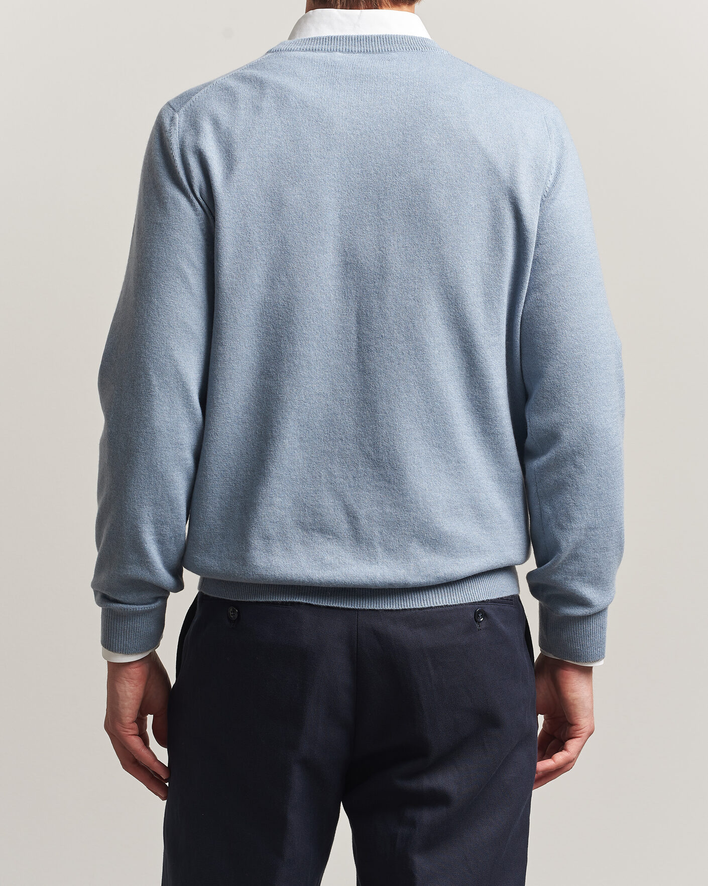 Men | Sweaters & Knitwear | Brunello Cucinelli | 2 Ply Cashmere Pullover Denim Blue