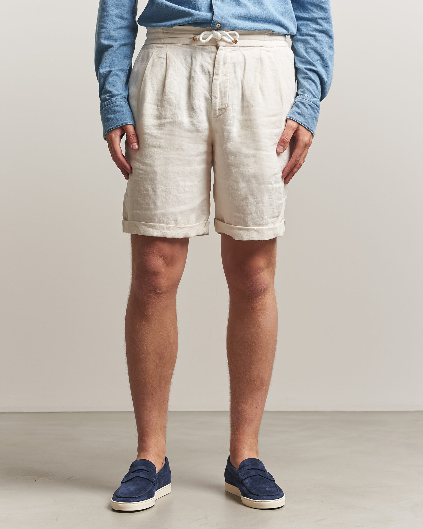 Men | Shorts | Brunello Cucinelli | Drawstring Shorts Off White