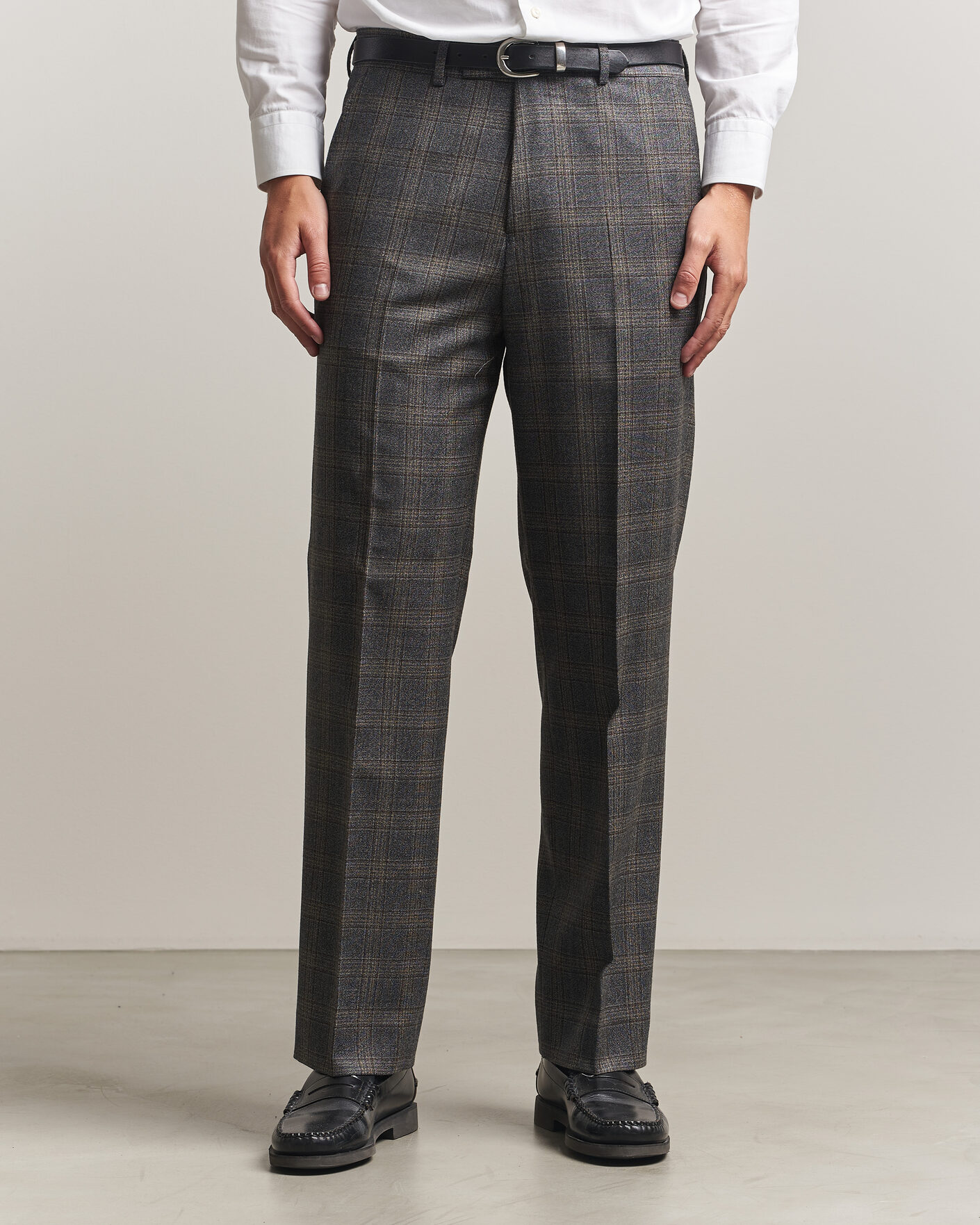 Men | Trousers | Gant | Wool Glencheck Suit Trousers Ceramic Grey