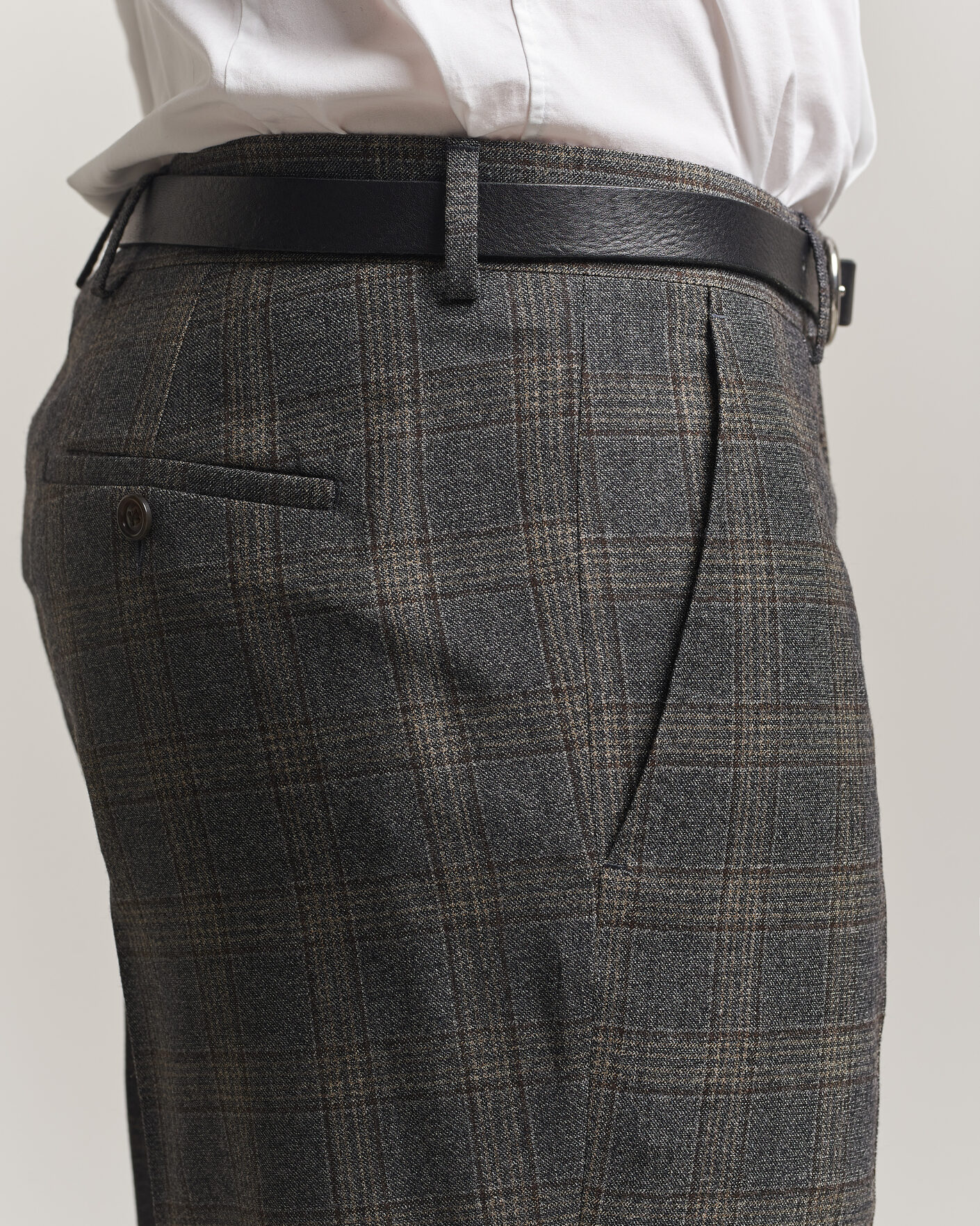 Men | Trousers | Gant | Wool Glencheck Suit Trousers Ceramic Grey