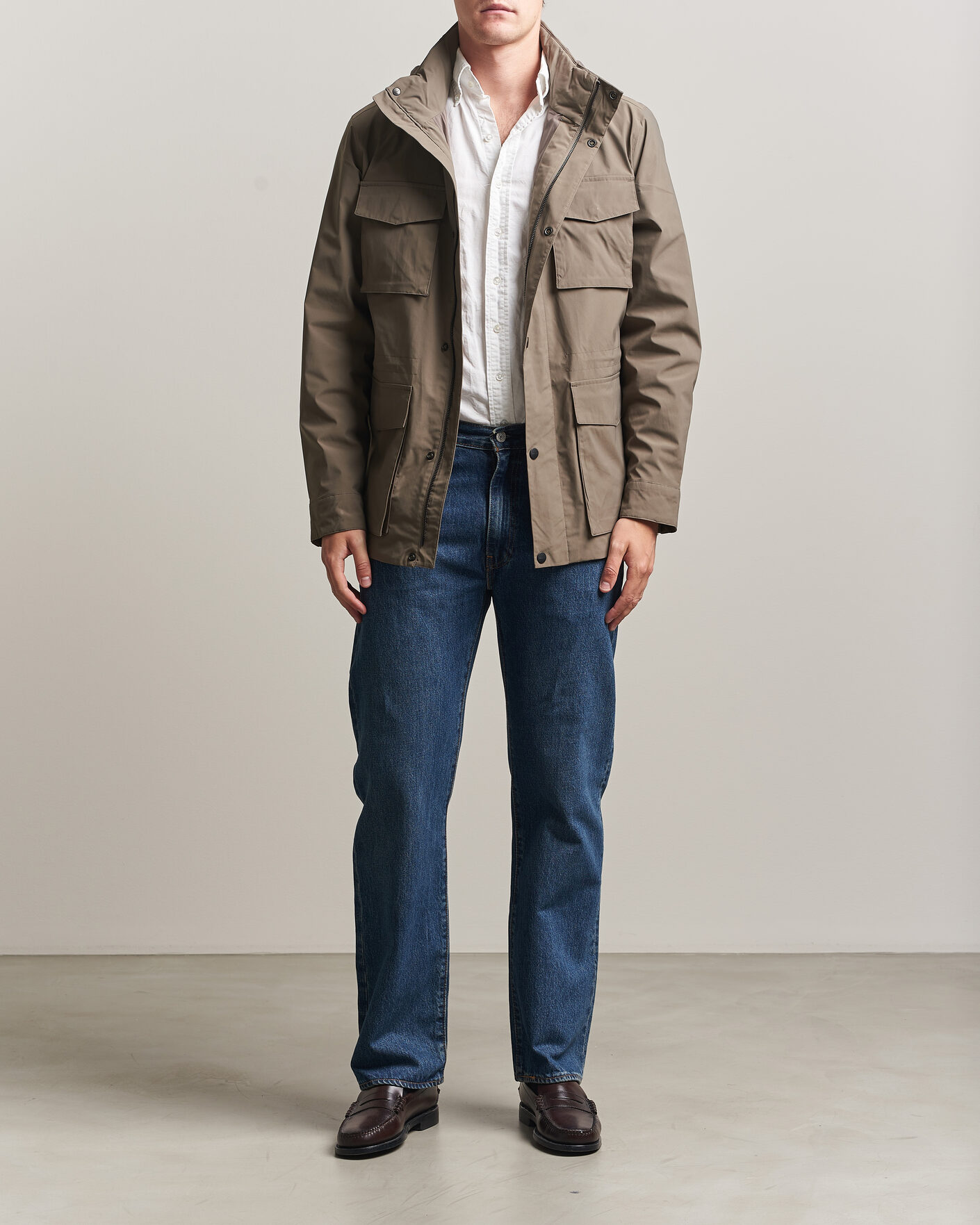 Men | Coats & Jackets | Gant | Lightweight 4-Pocket Field Jacket Faded Taupe