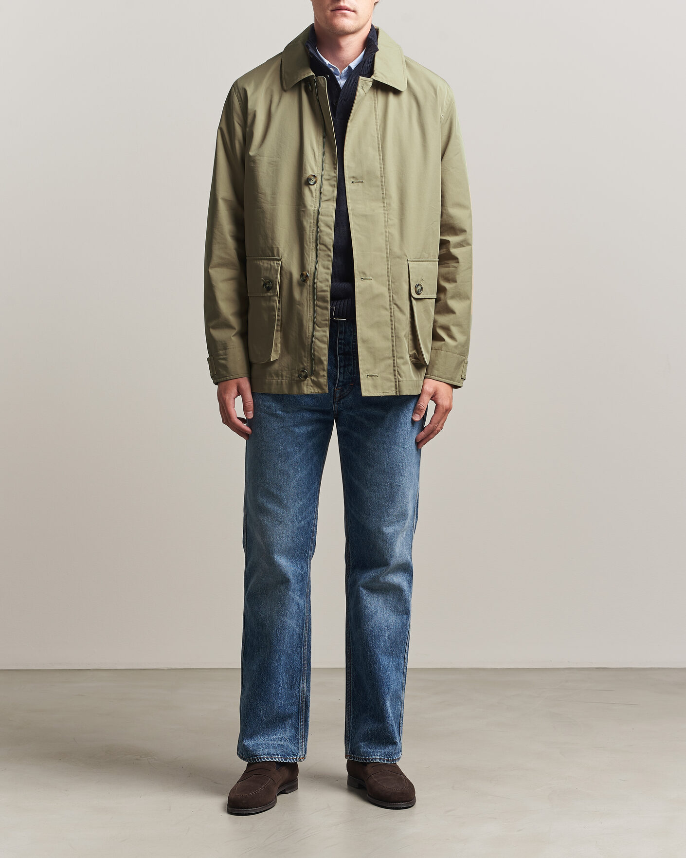 Men | Coats & Jackets | Gant | Cotton Barn Jacket Light Taupe