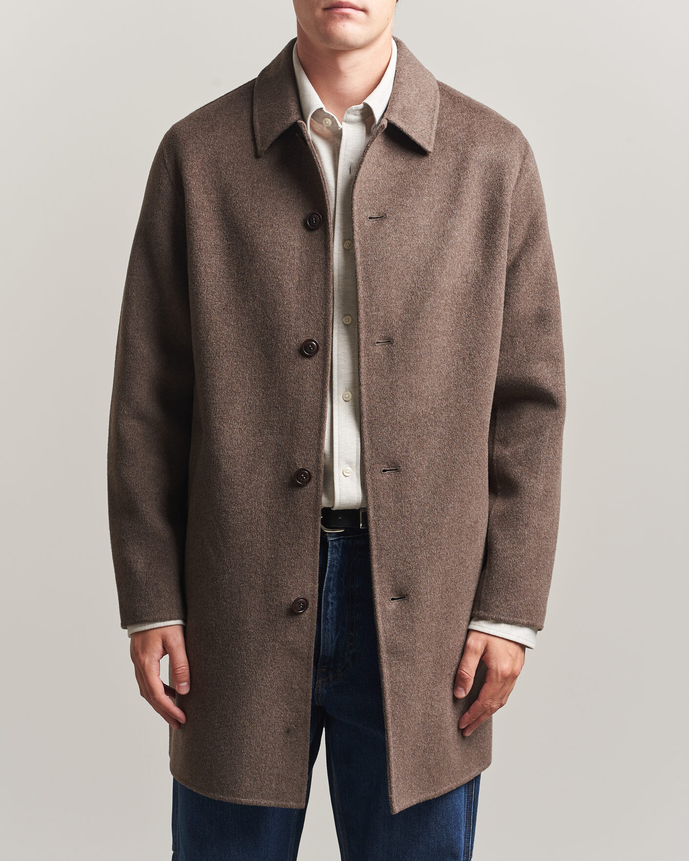 Men | Coats & Jackets | Gant | Handstitched Wool/Cashmere Top Coat Shadow Brown