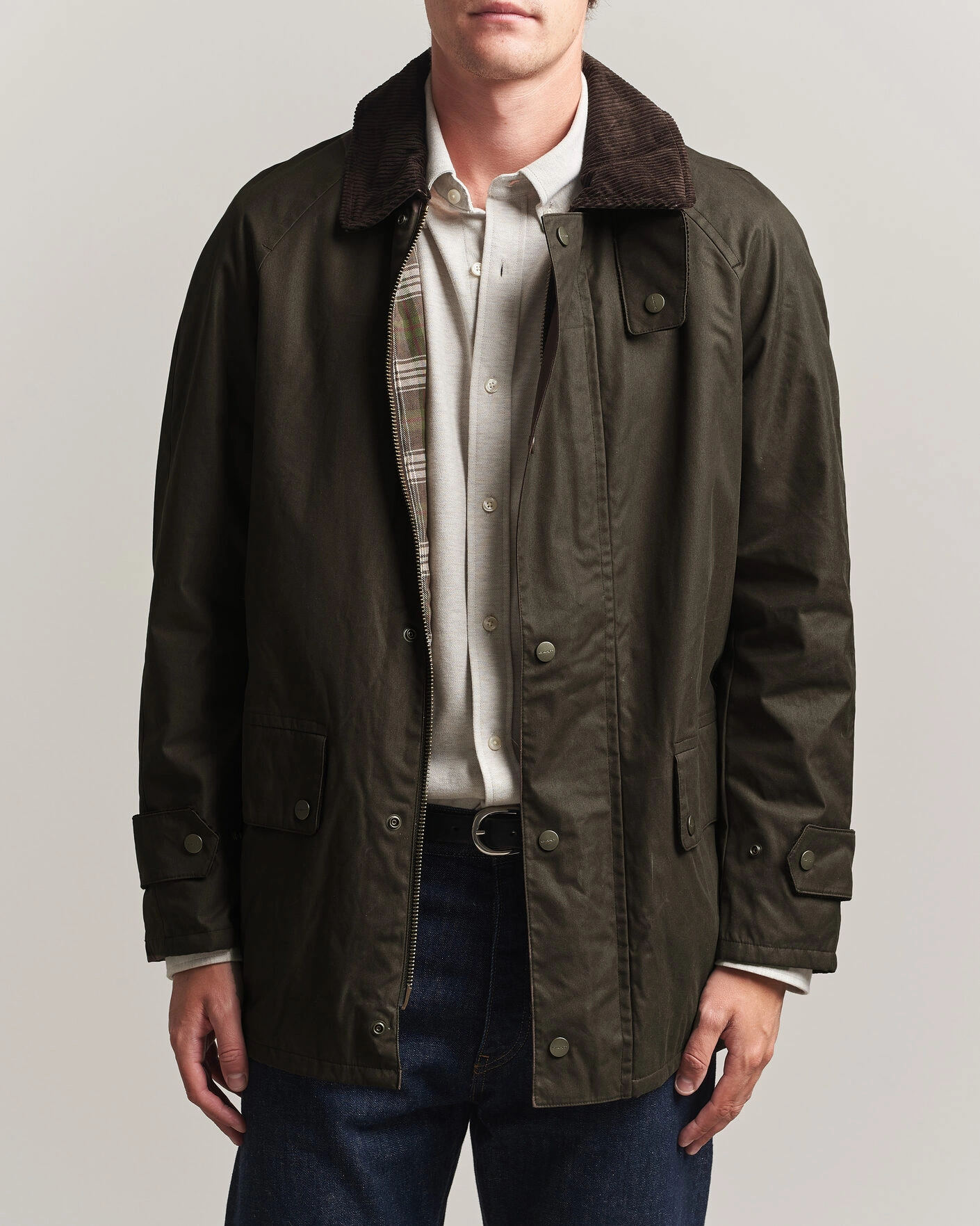 Men | Coats & Jackets | Gant | Waxed Barn Jacket Black Brown