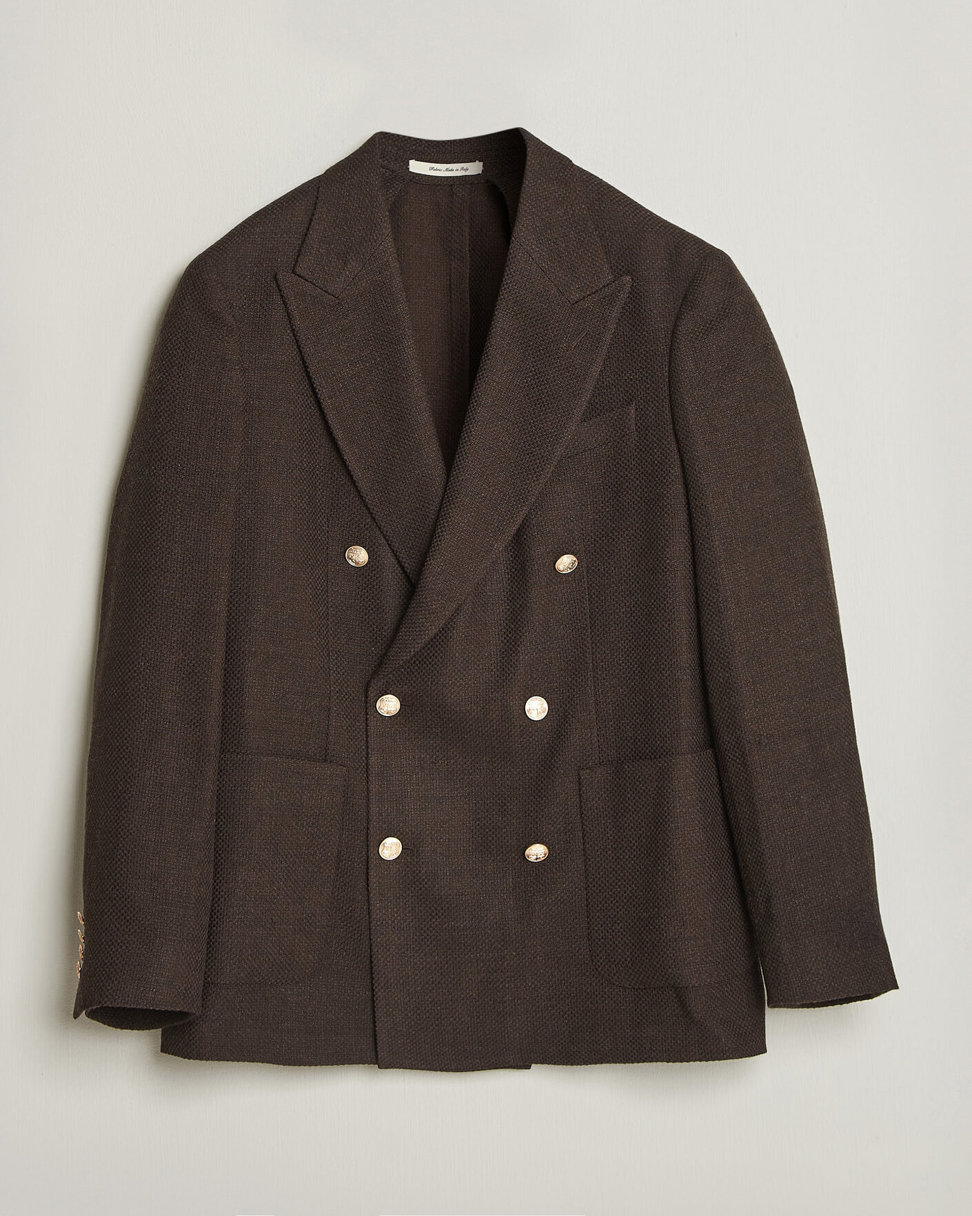 Men | Blazers | Gant | Wool Textured Double Breasted Blazer Black Brown