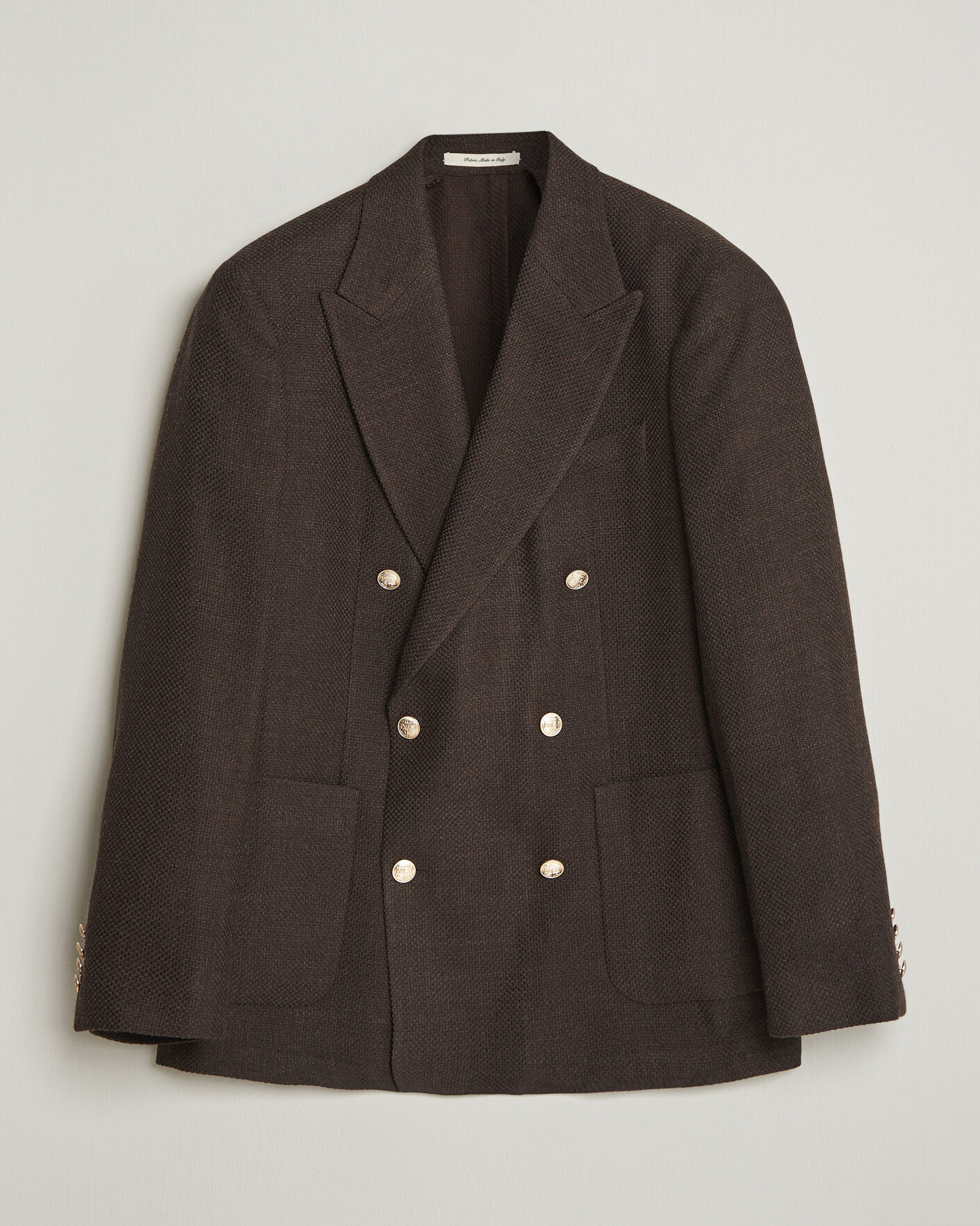 Men | Blazers | Gant | Wool Textured Double Breasted Blazer Black Brown